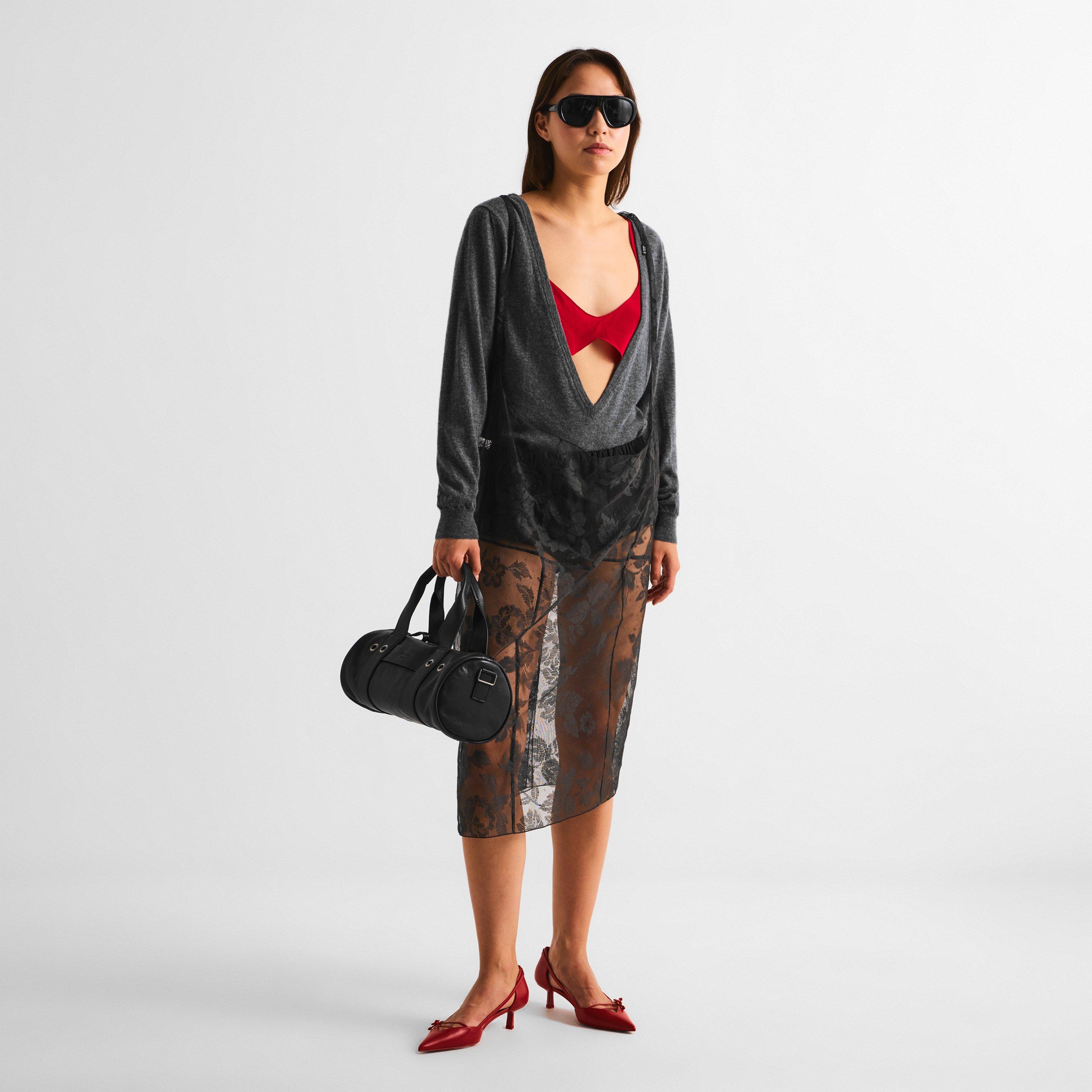 Black/Grey - Prada - Women's 0PR C05S Oversized Sunglasses - 6