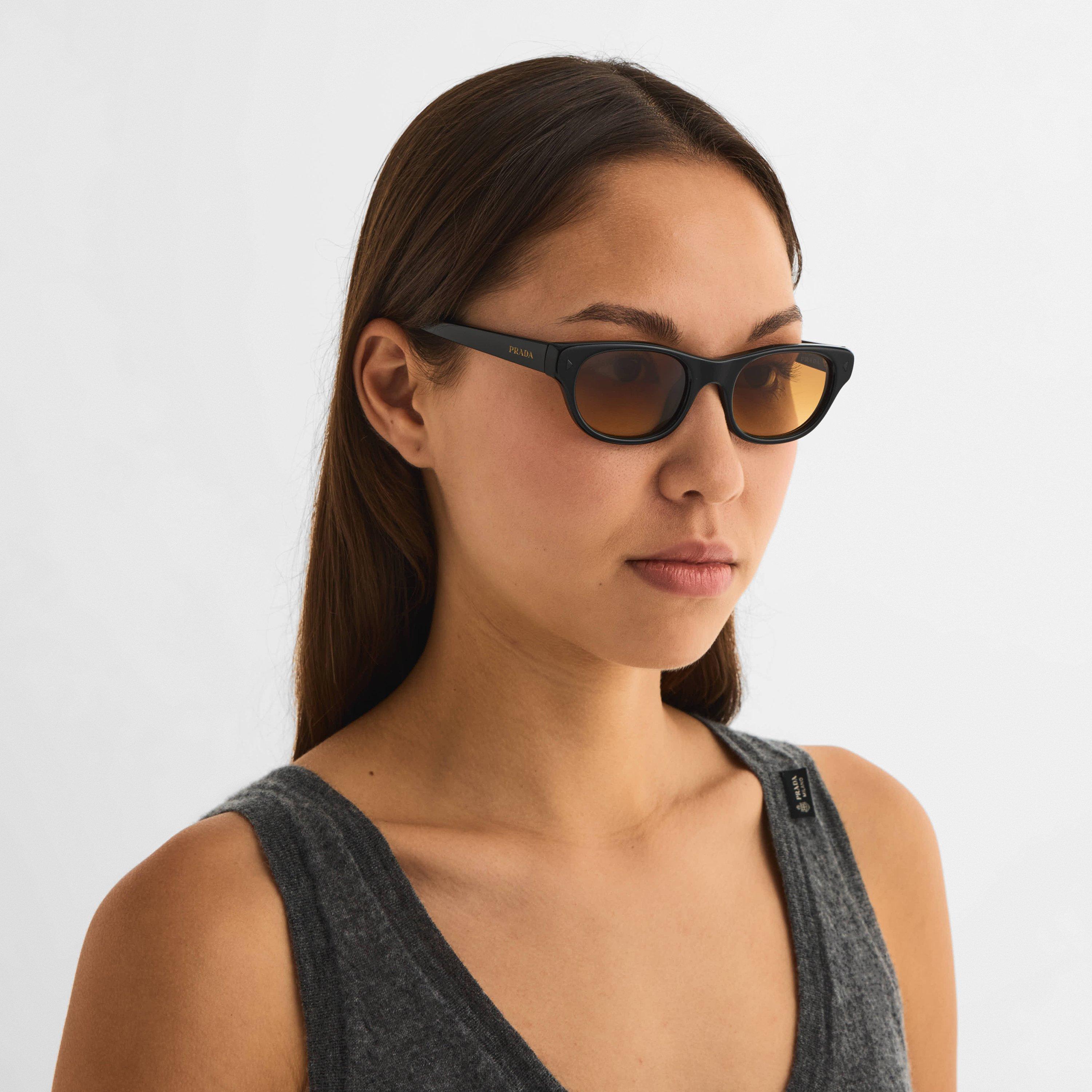 Black/Yellow - Prada - Women's 0PR C08S Wayfarer Sunglasses - 3
