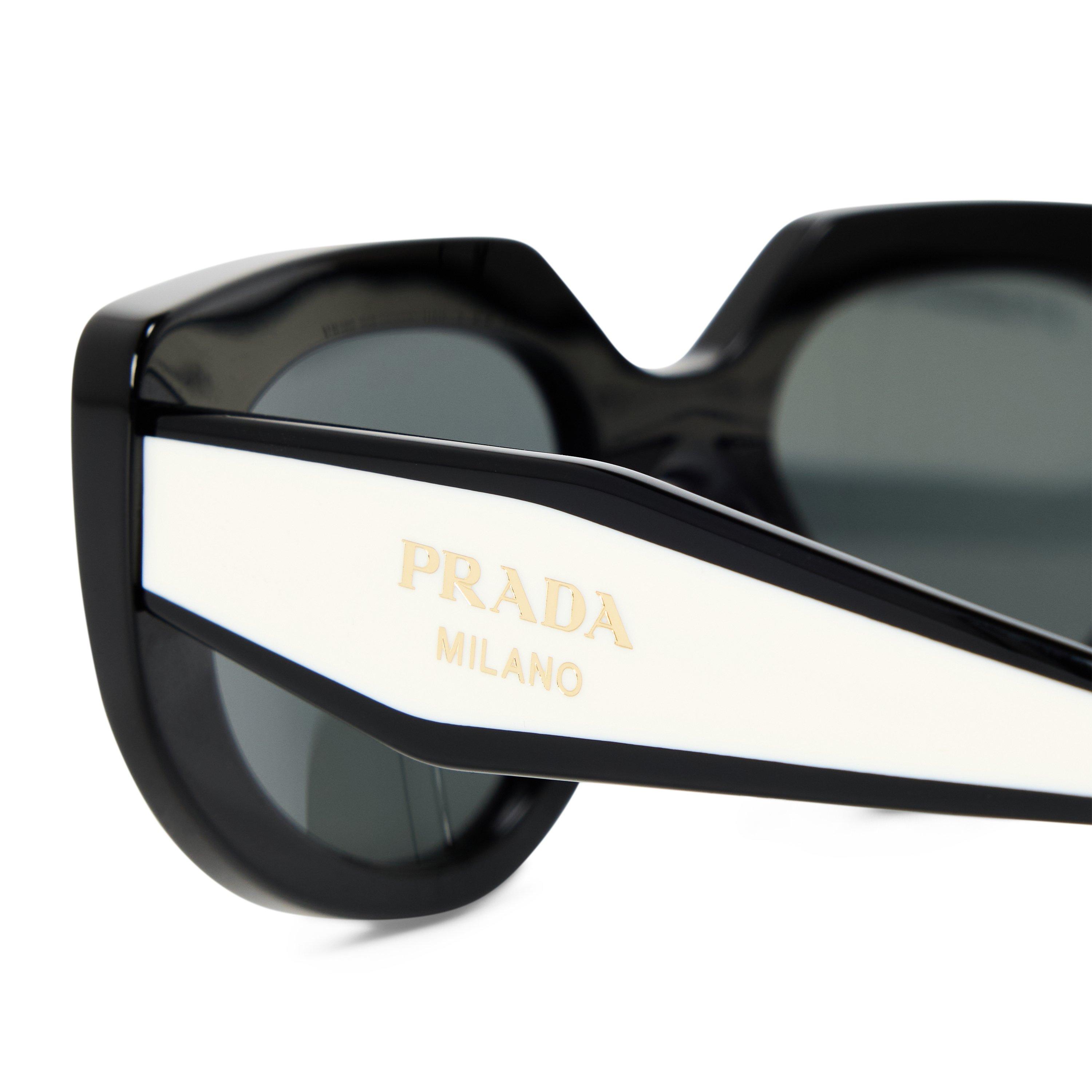 Black/Grey - Prada - Women's 0PR D02S Cat Eye Sunglasses - 3