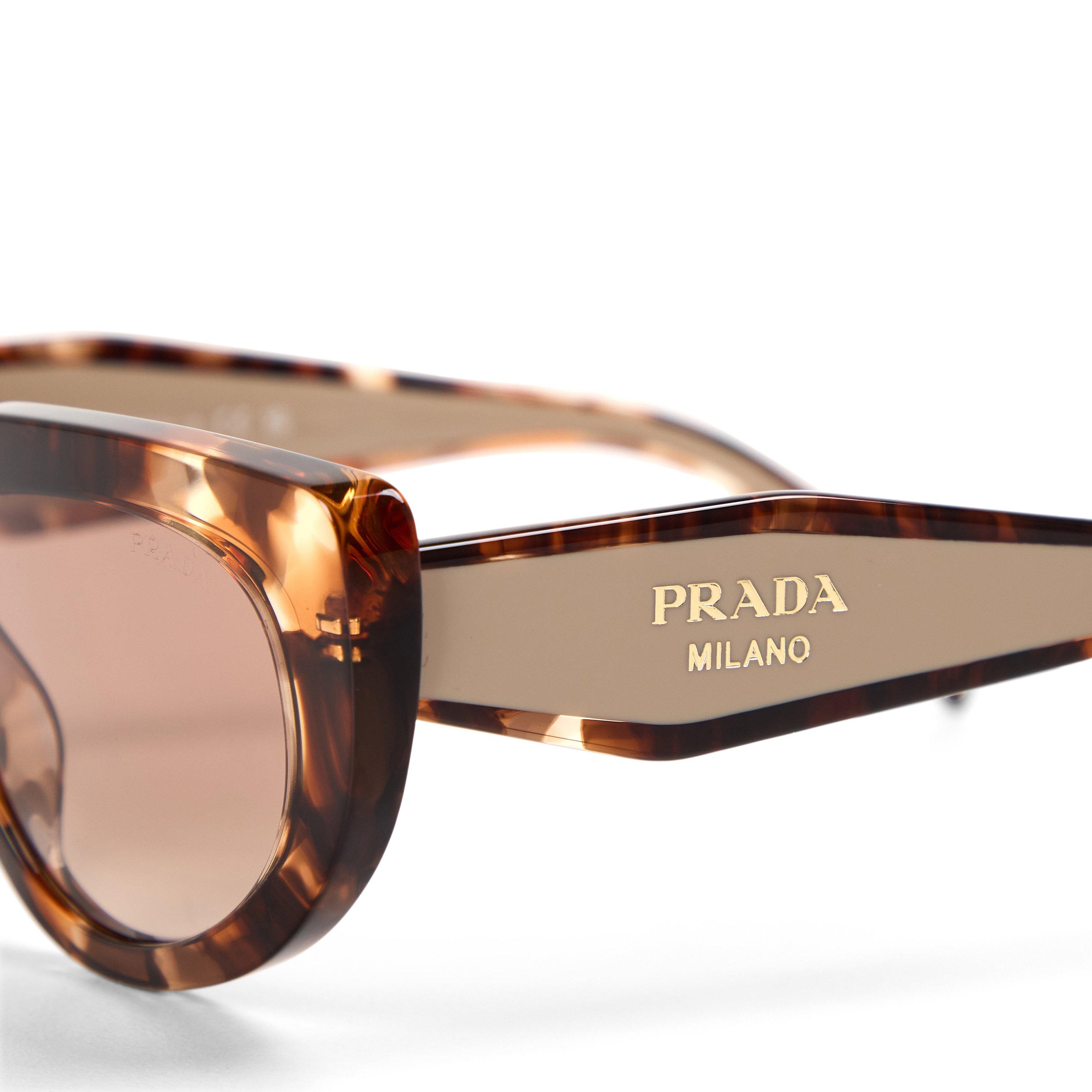 Tortoise/Brown - Prada - Women's 0PR D02S Cat Eye Sunglasses - 3