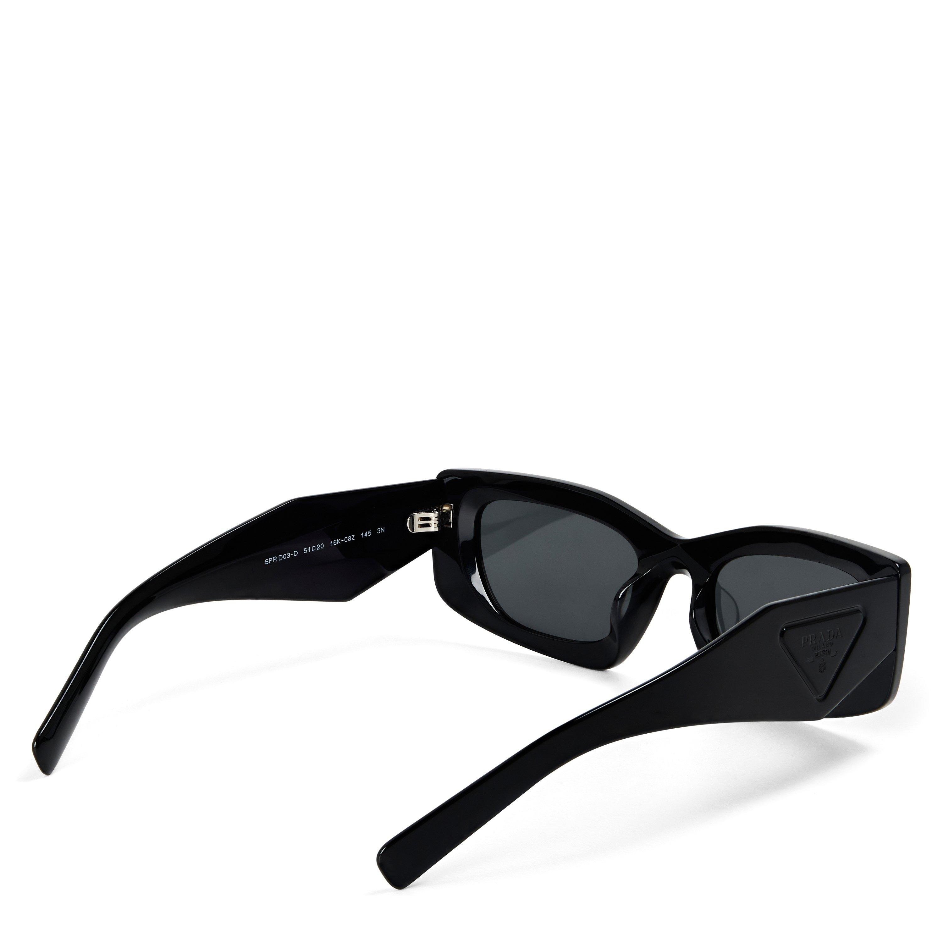 Black/Grey - Prada - Women's 0PR D03SD Rectangle Sunglasses - 2