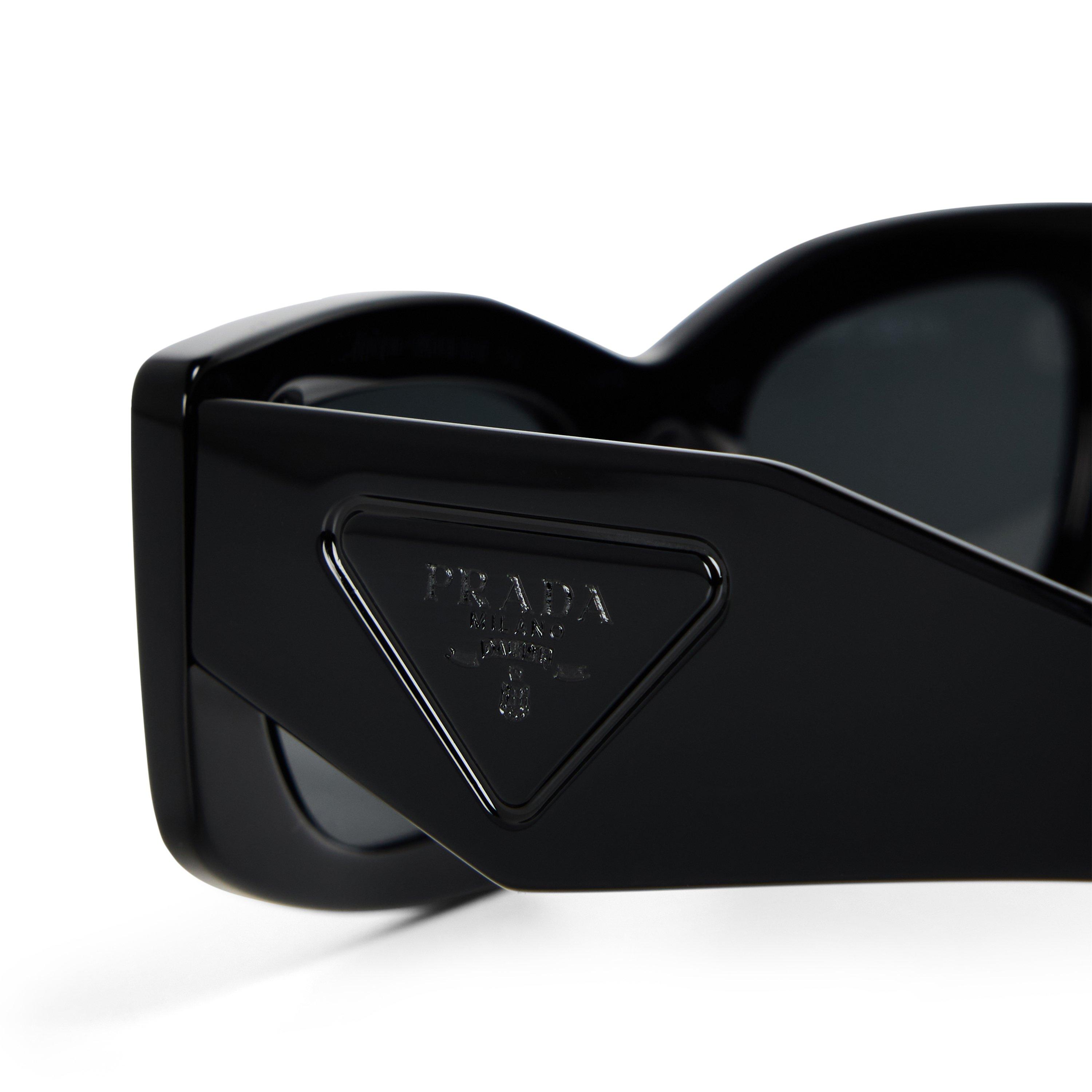 Black/Grey - Prada - Women's 0PR D03SD Rectangle Sunglasses - 3