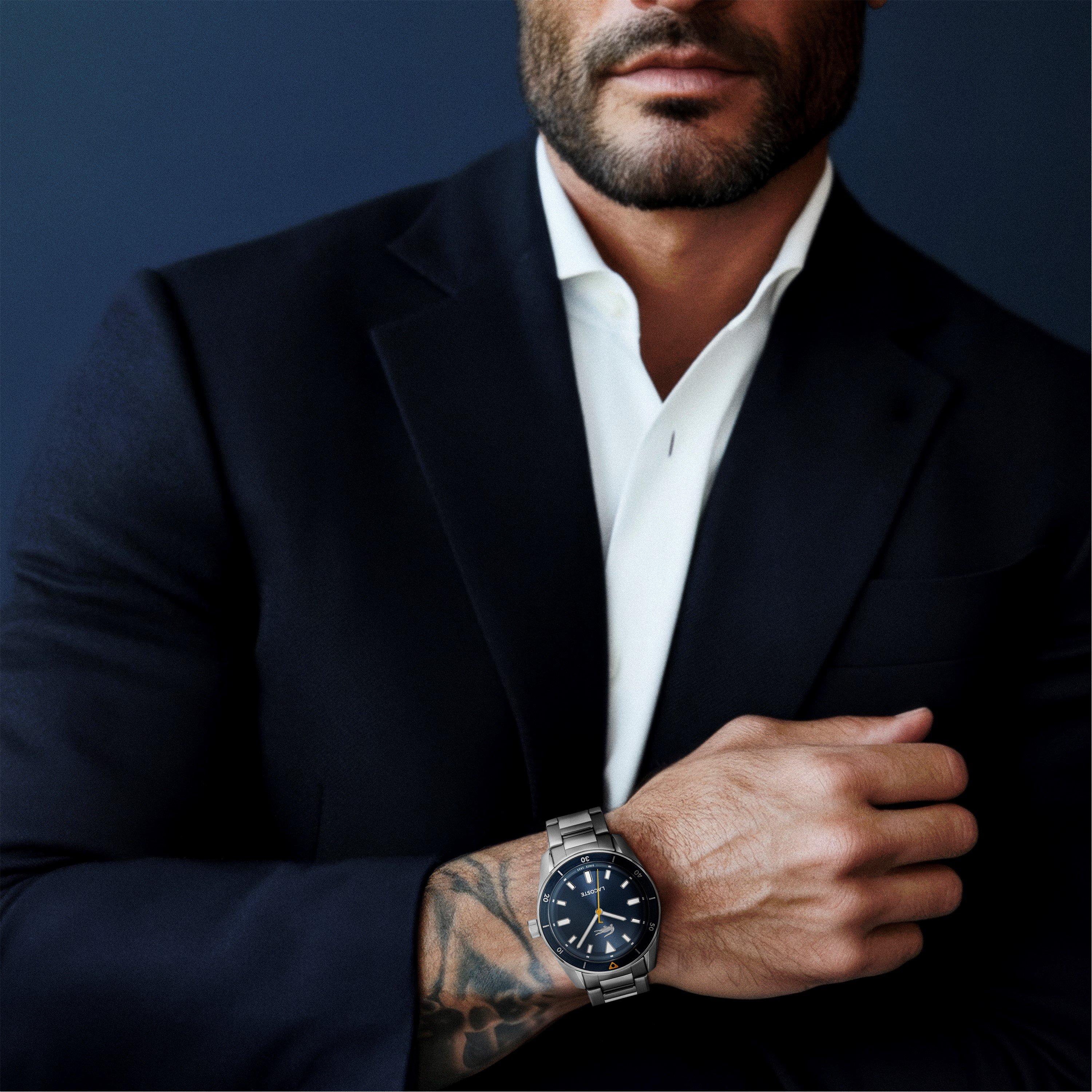 Blue/Steel - Lacoste - Lacoste Watches Mens Boston 39mm 3 Hands Watch - 4