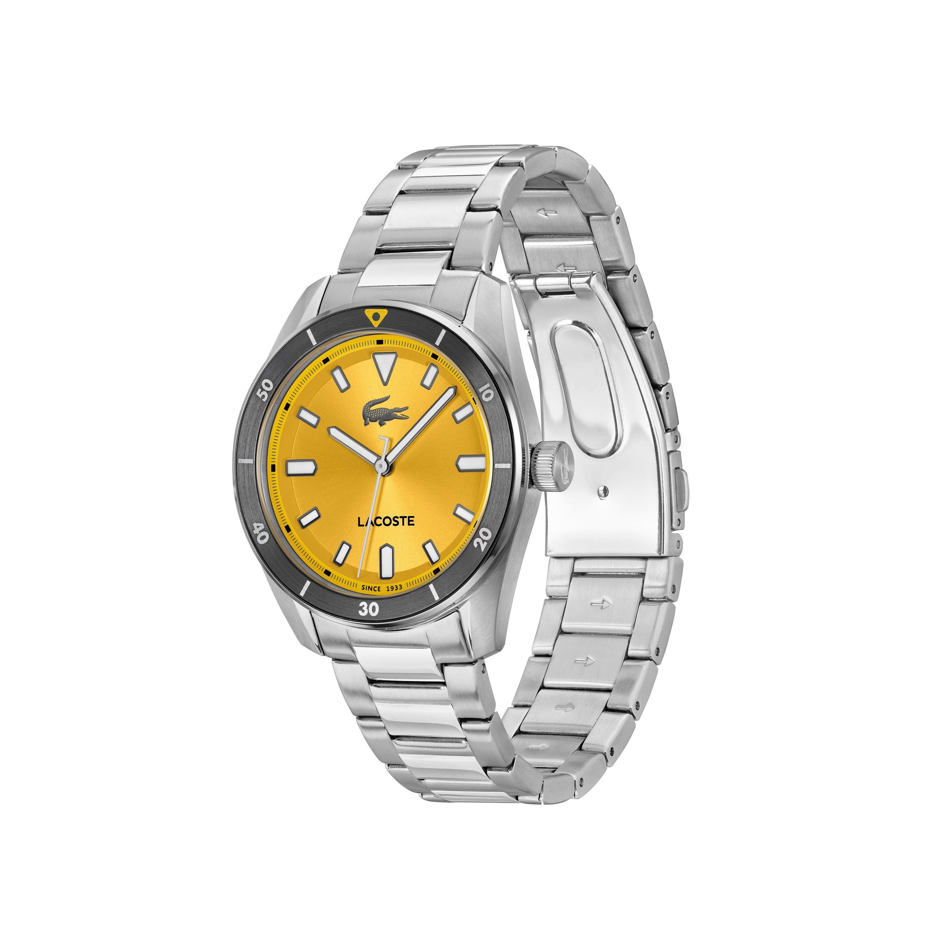 Yellow/Steel - Lacoste - Watches Mens Boston 39mm 3 Hands Watch - 2