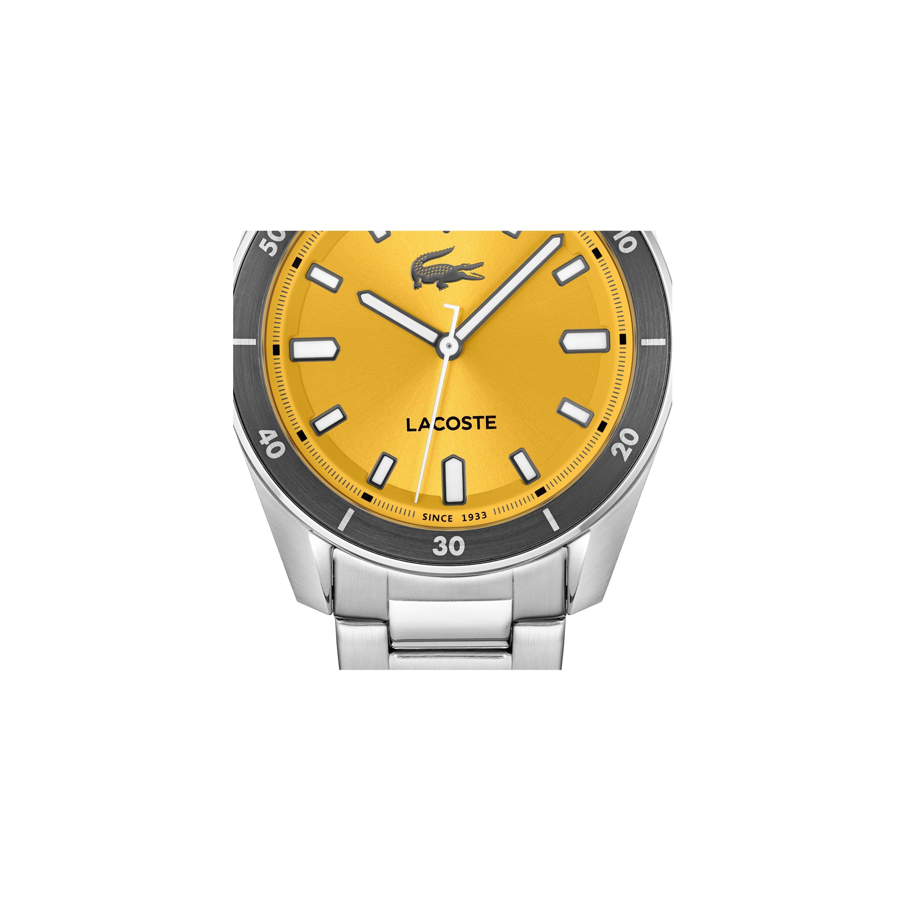 Yellow/Steel - Lacoste - Watches Mens Boston 39mm 3 Hands Watch - 4