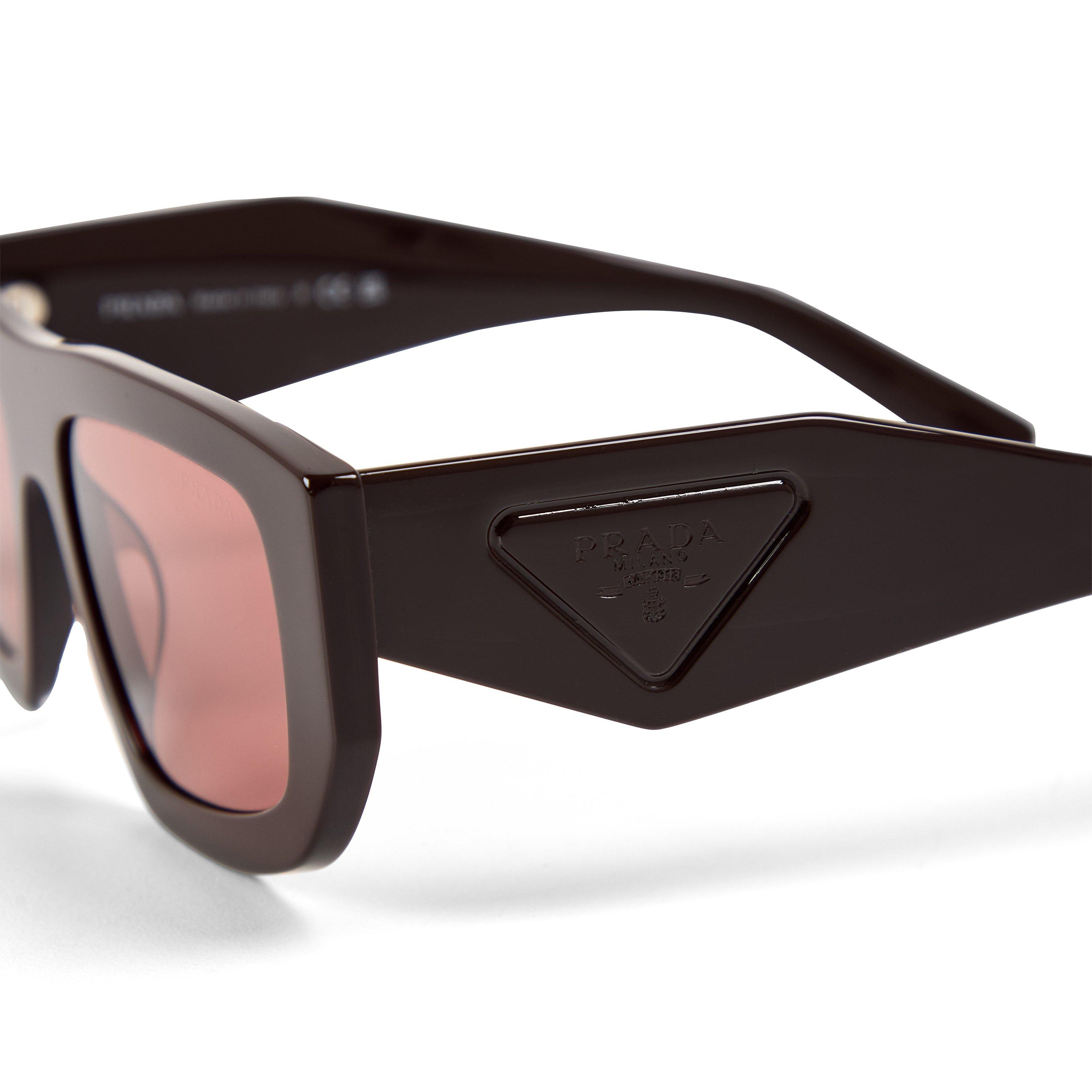 Cigar/Bordeaux - Prada - Women's 0PR D04SU Oversized Sunglasses - 3