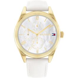 Tommy Hilfiger womens watch with a white leather strap