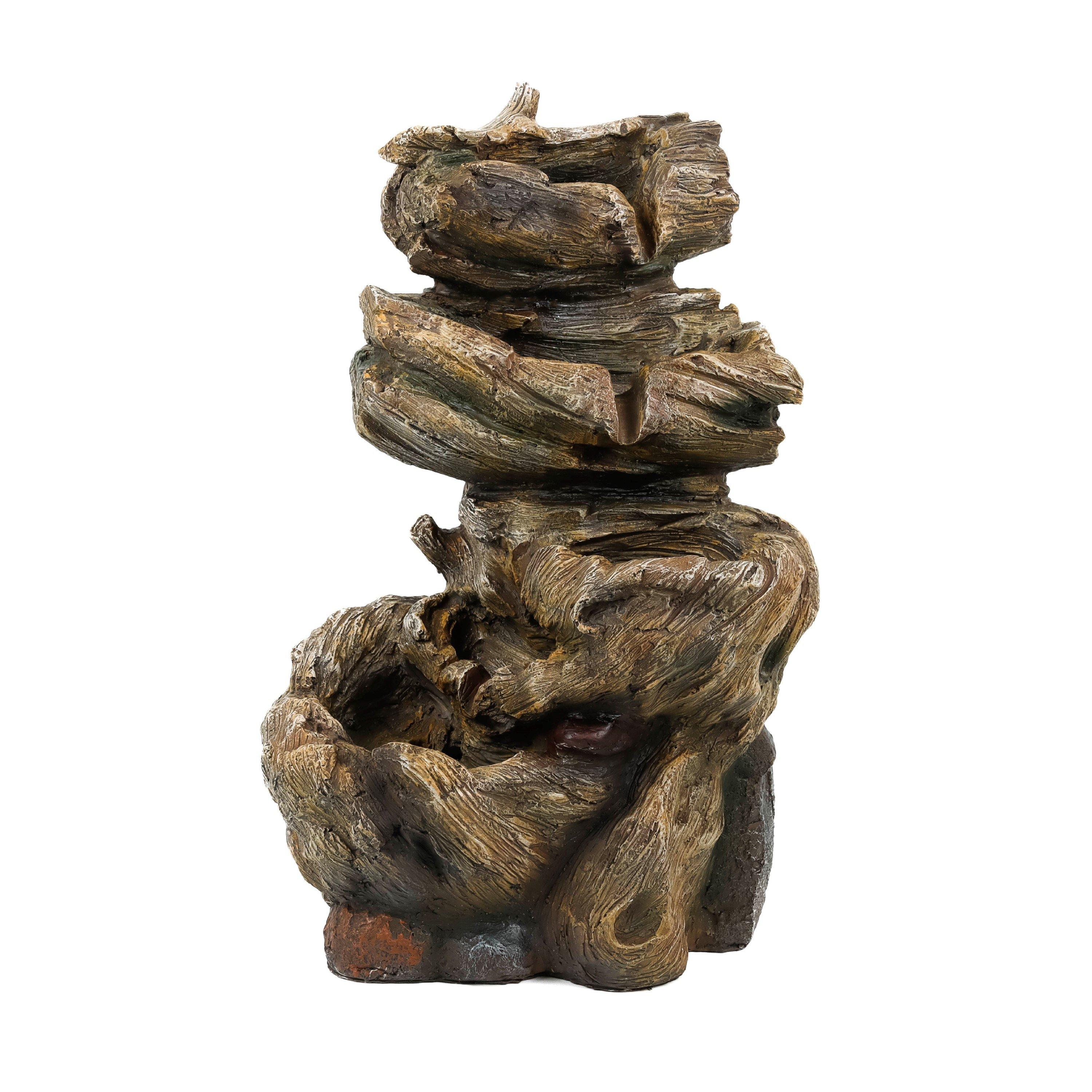 Streetwize  Solar Water Feature - Rock Stack Water Fountain - Brown
