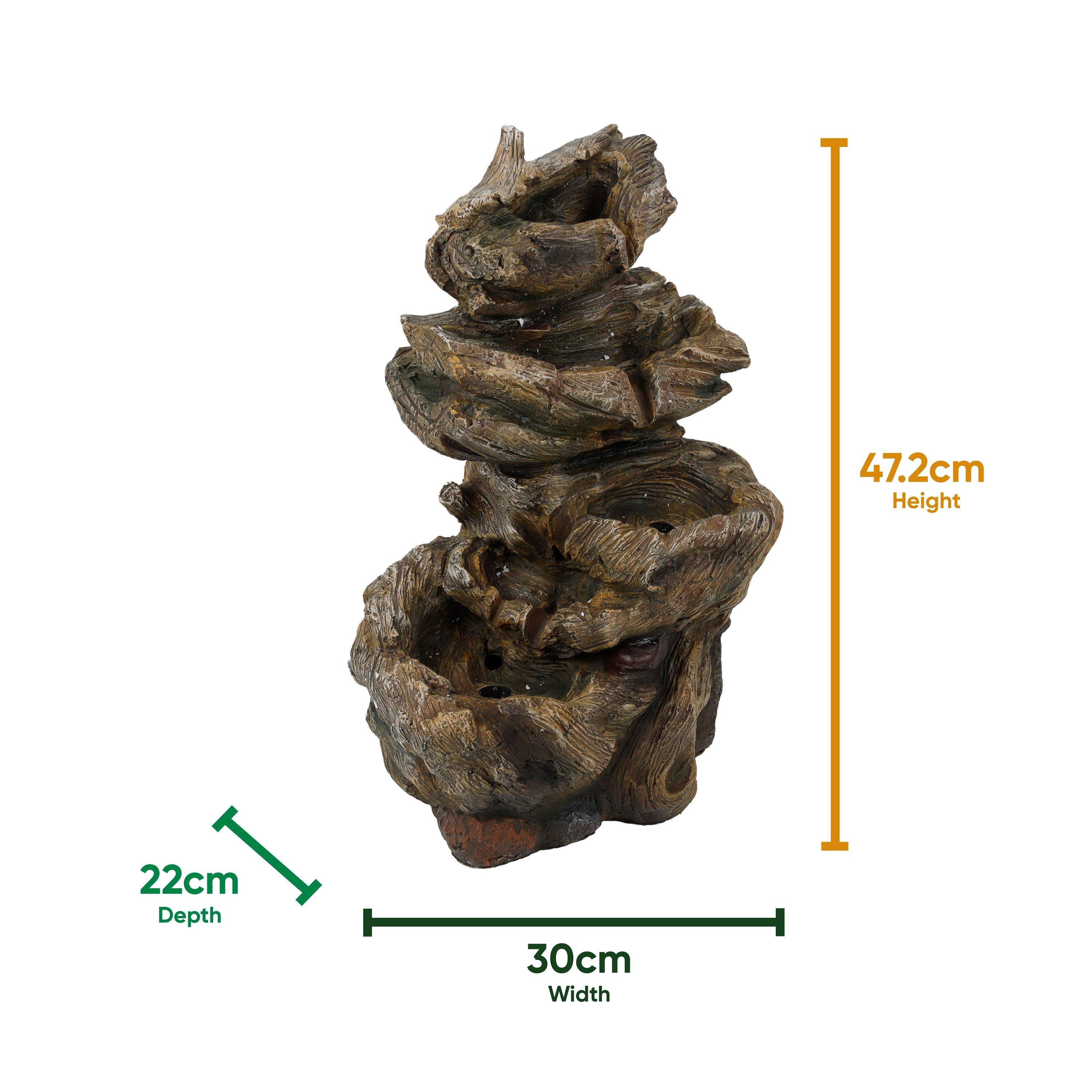 Brown - Streetwize - Solar Water Feature - Rock Stack Water Fountain - 2