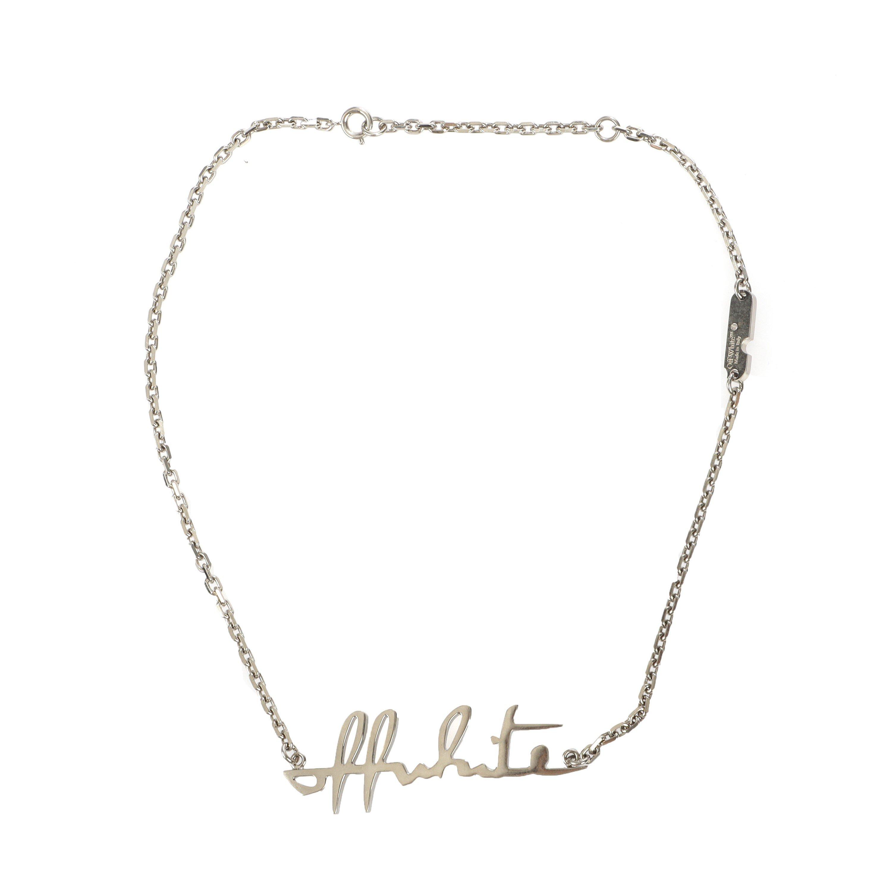 Argent - Off White - Women's  Logo Necklace, Logo Design - 2