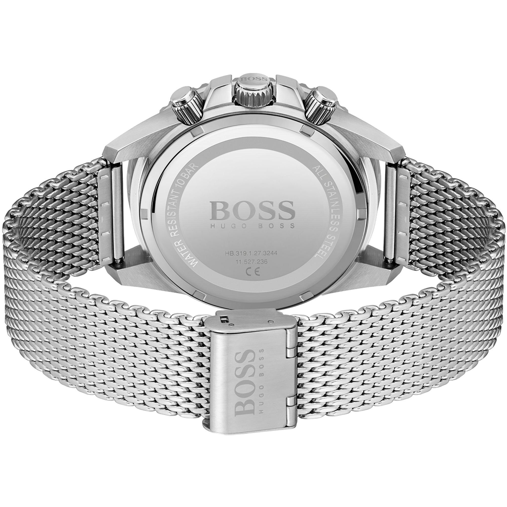 Silver/Green - Boss - Men's Admiral Watch, Water Resistant - 3