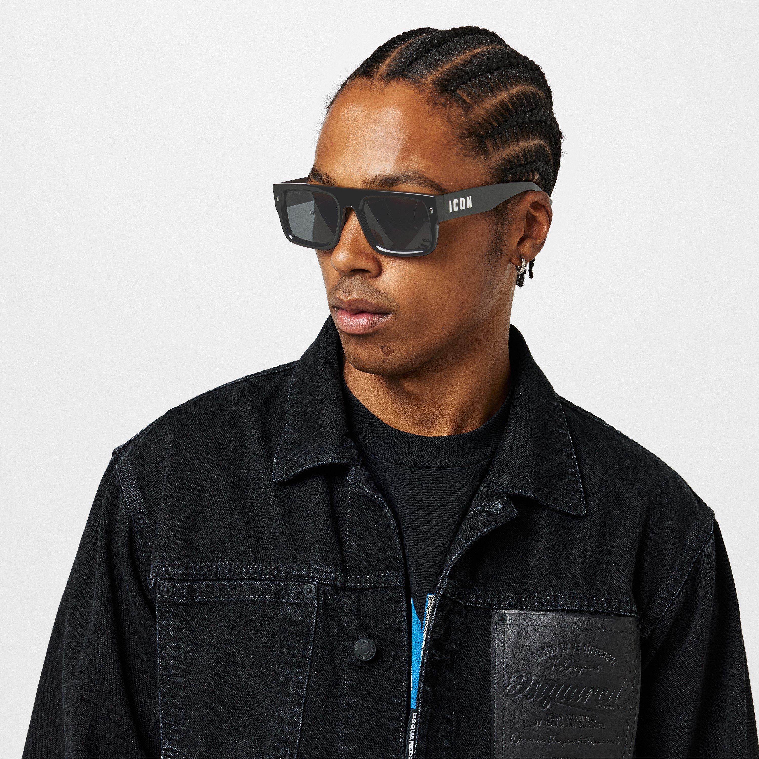 Black - DSquared2 - Men's DSQ Icon Wayfarer Sunglasses - 3