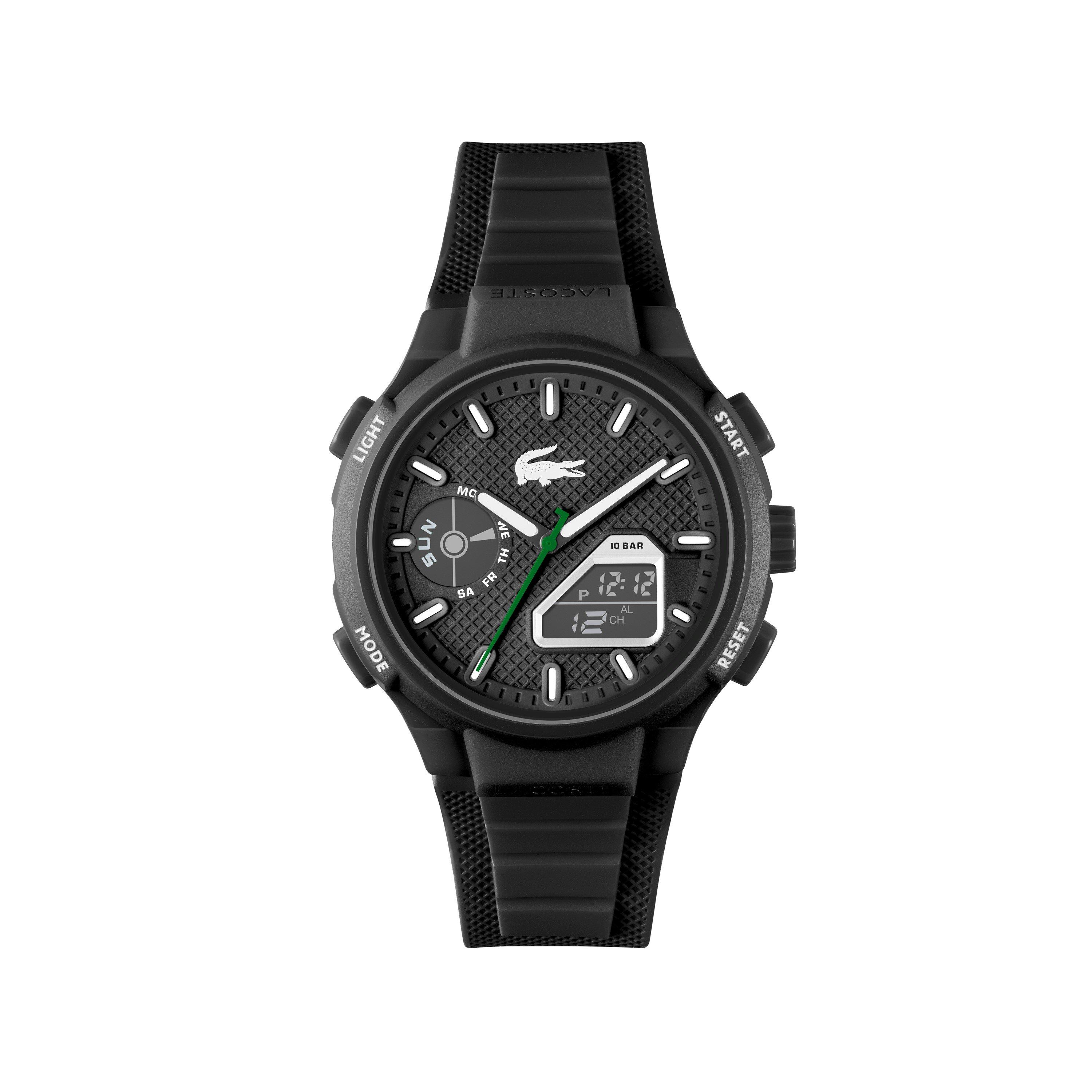 Lacoste Watches Mens LC33 Silicone Strap Watch - Black
