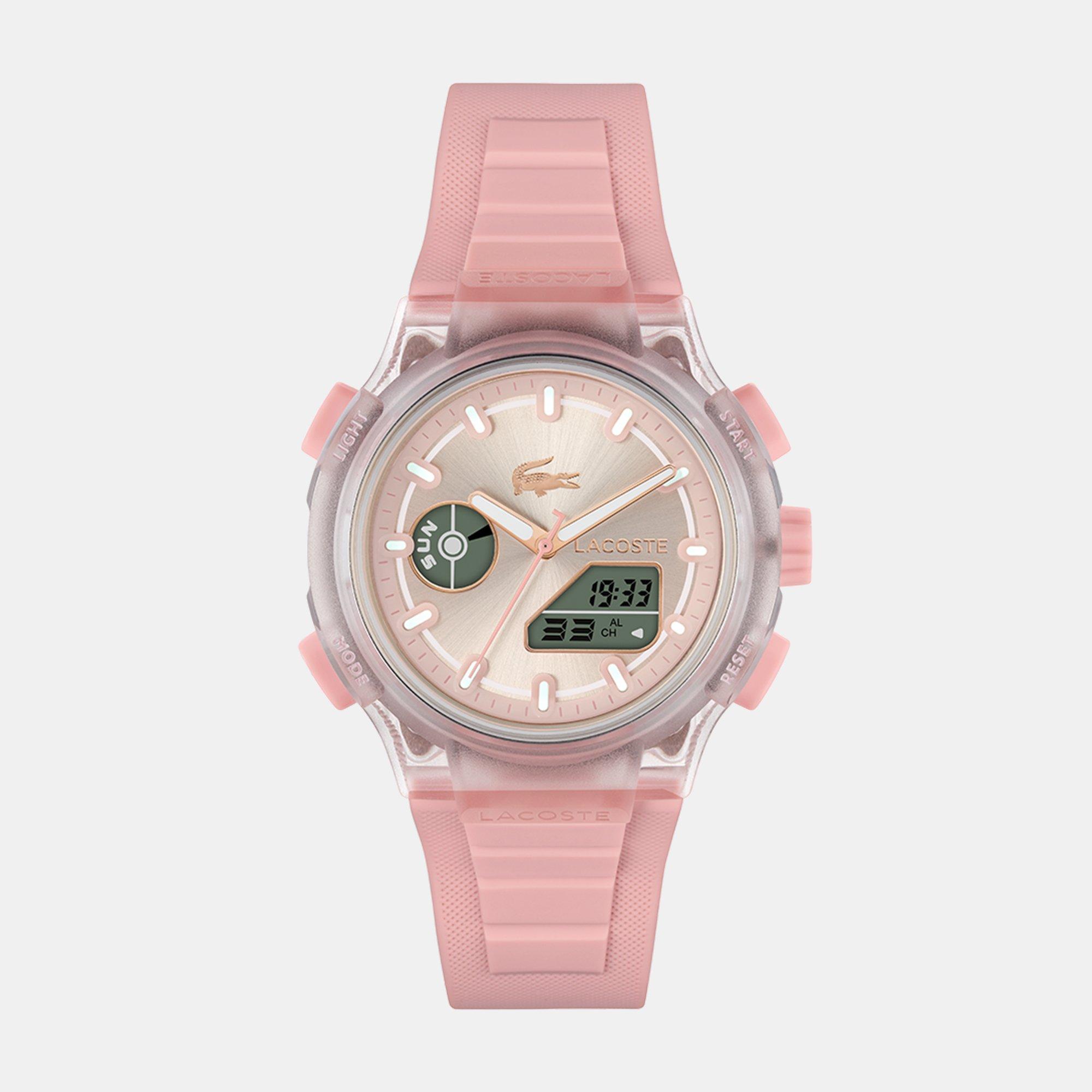 Lacoste Men's Watches Lc33 Silicone Strap Watch - Pink/Gray