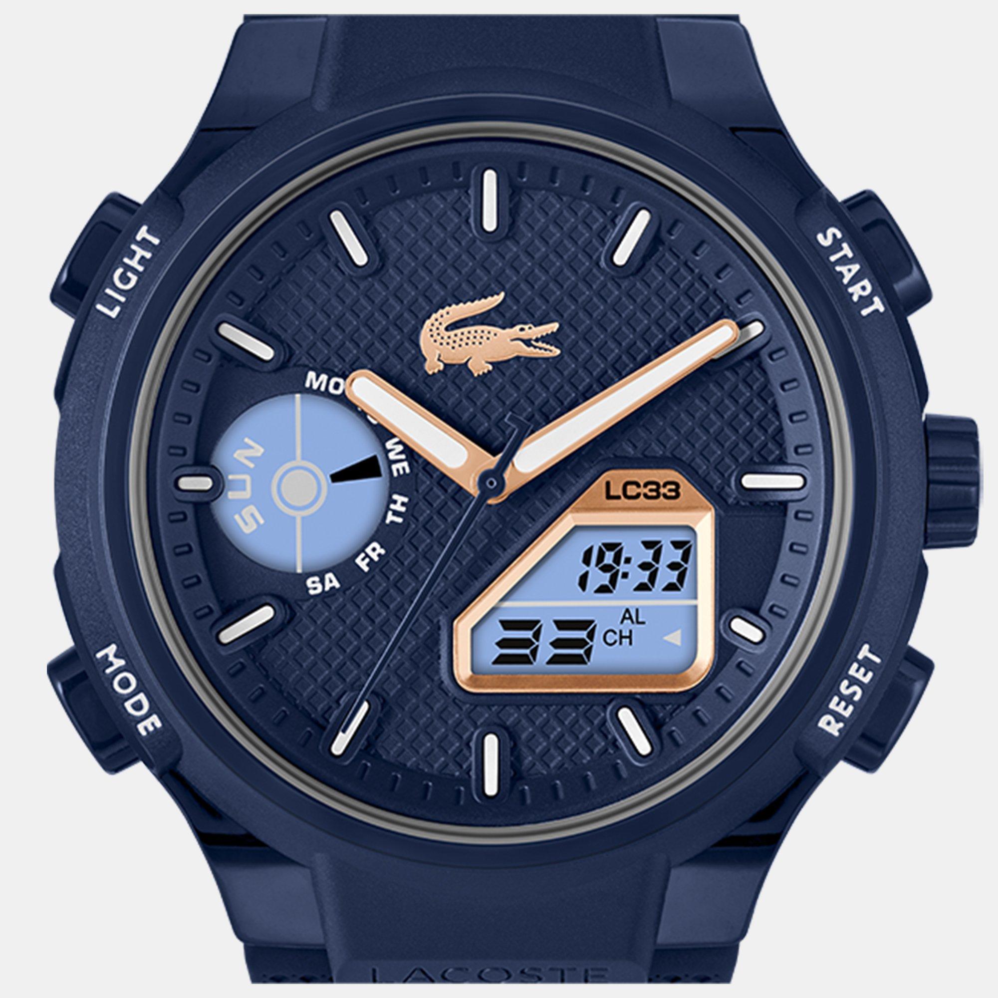 Blue - Lacoste - Watches Mens LC33 Silicone Strap Watch - 5