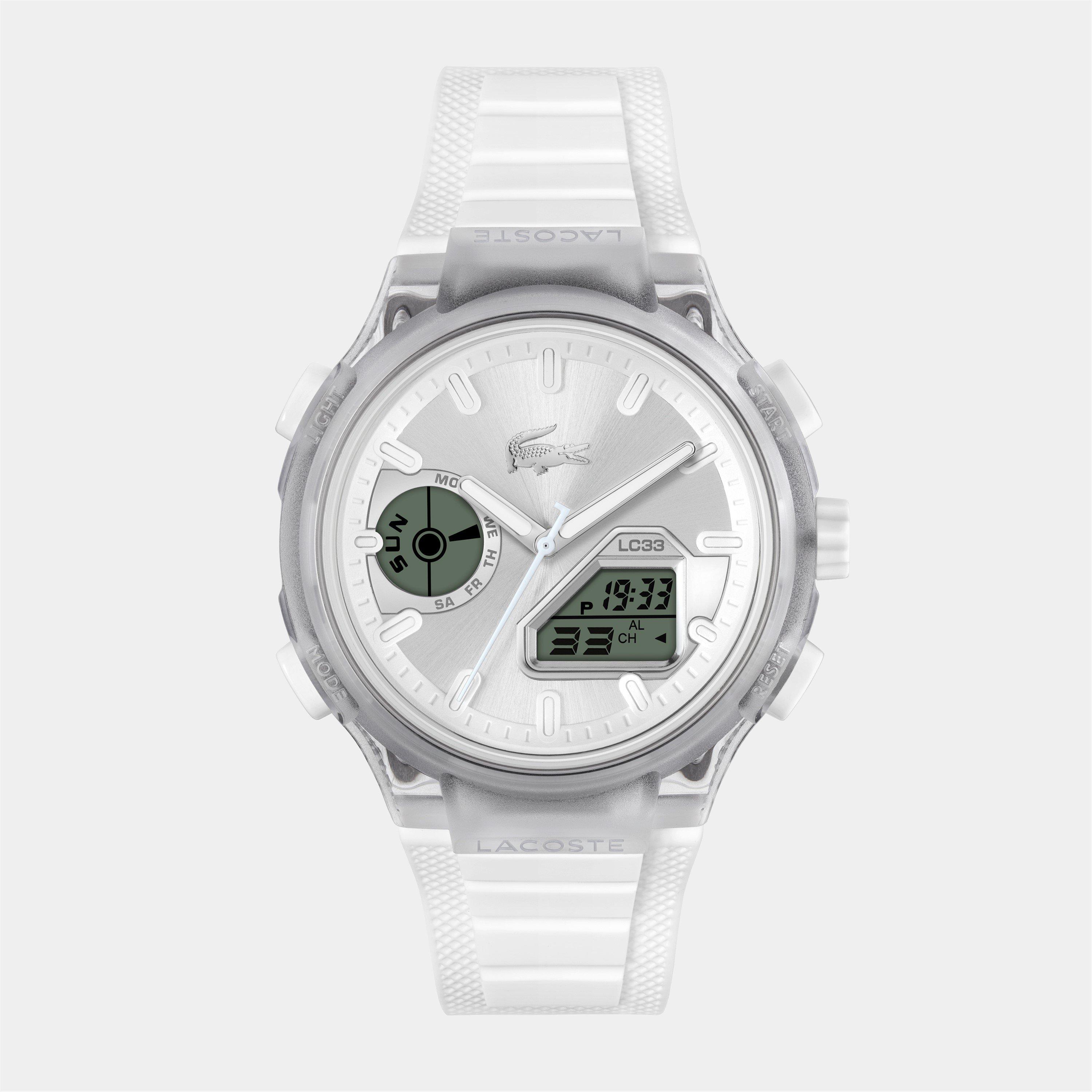 Lacoste Watches Mens LC33 Silicone Strap Watch - Clear