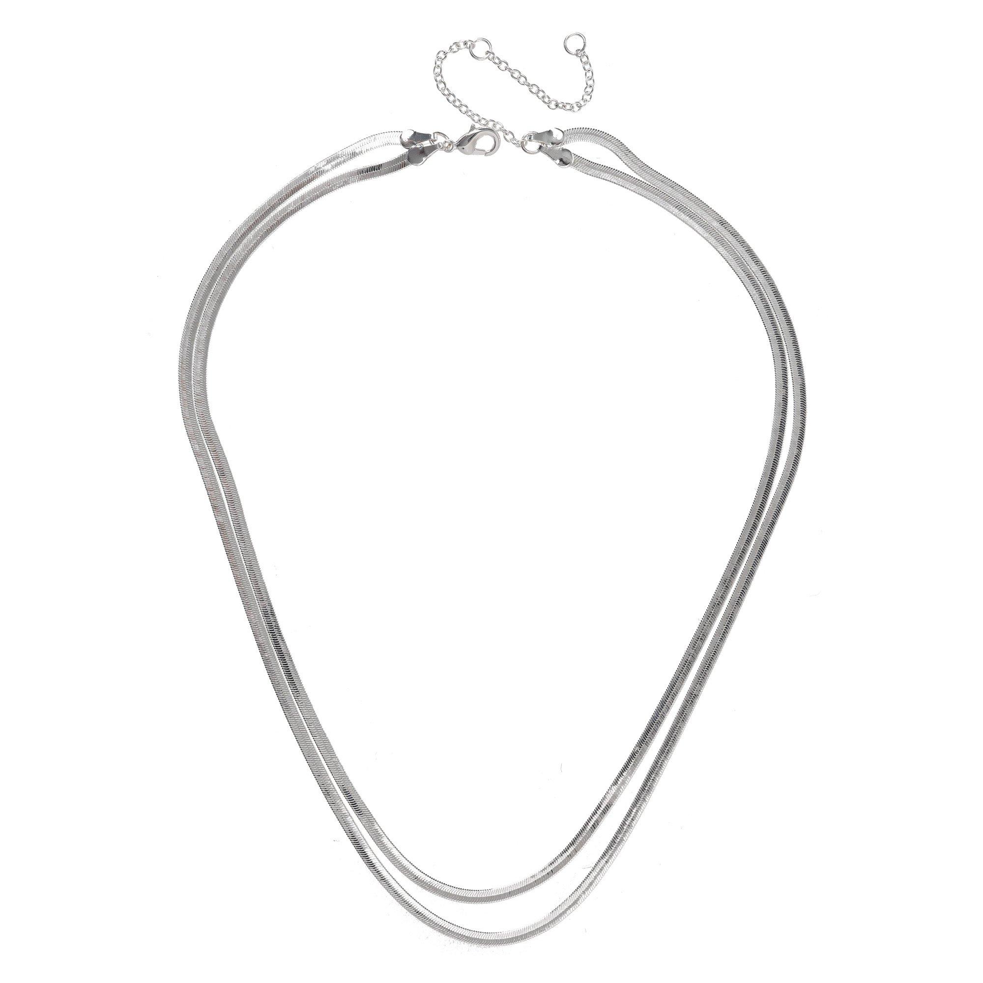 Miso Women's Flat Snake Chain Necklace - Silver