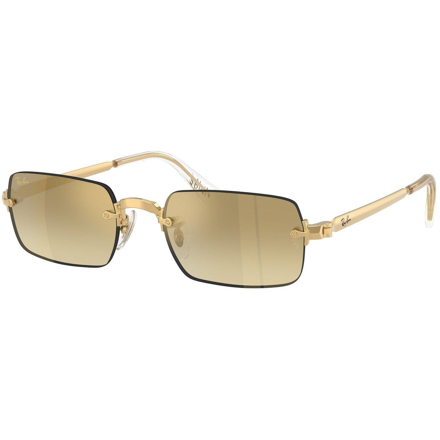 Ray-Ban Womens Rectangle Sunglasses - Gold/Brown