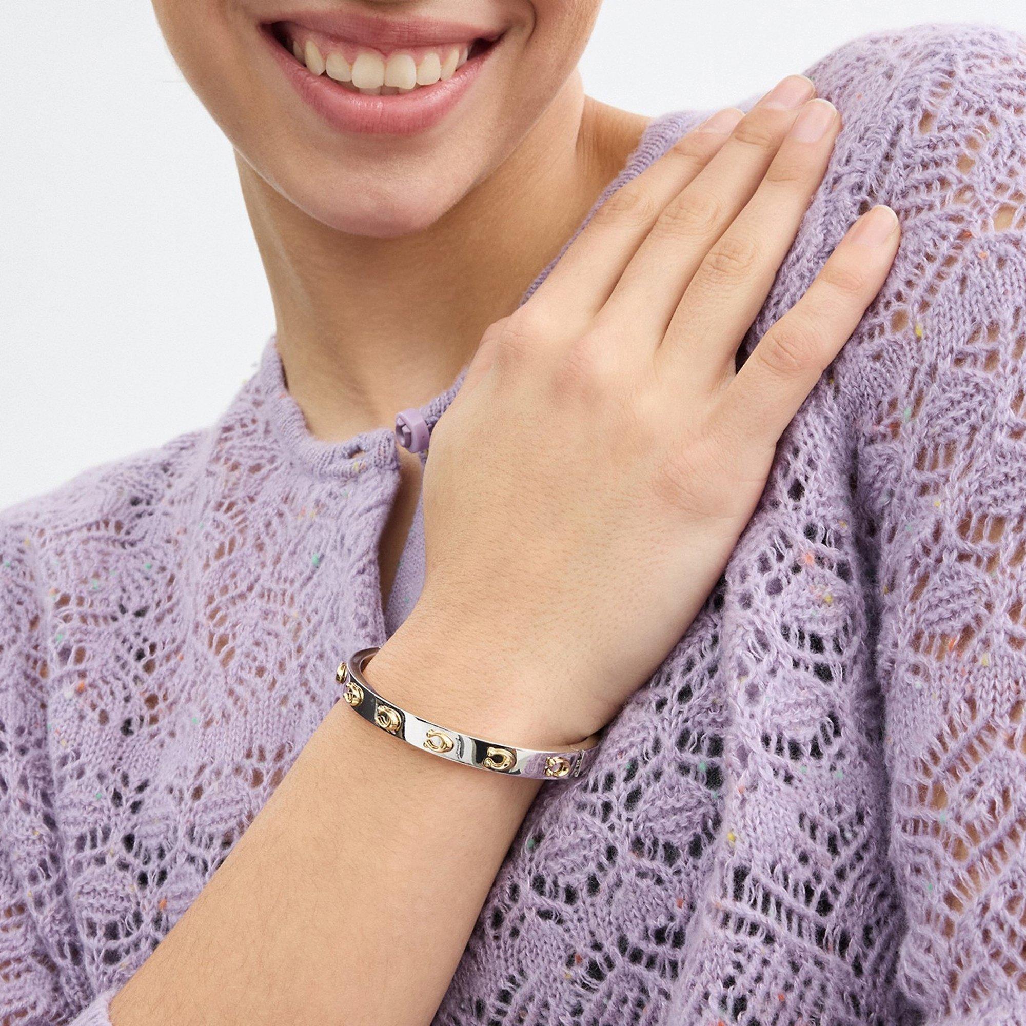 Silver - Coach - Coach J Hinge Bangle Ld99 - 3