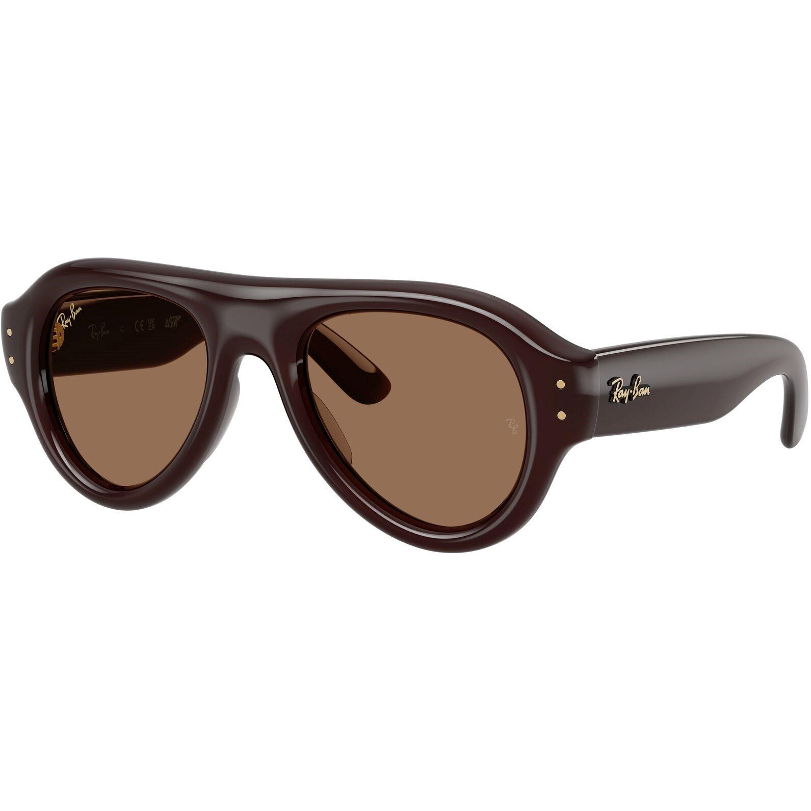 Brown - Ray-Ban - Women's Pilot Puffer Round Sunglasses - 1