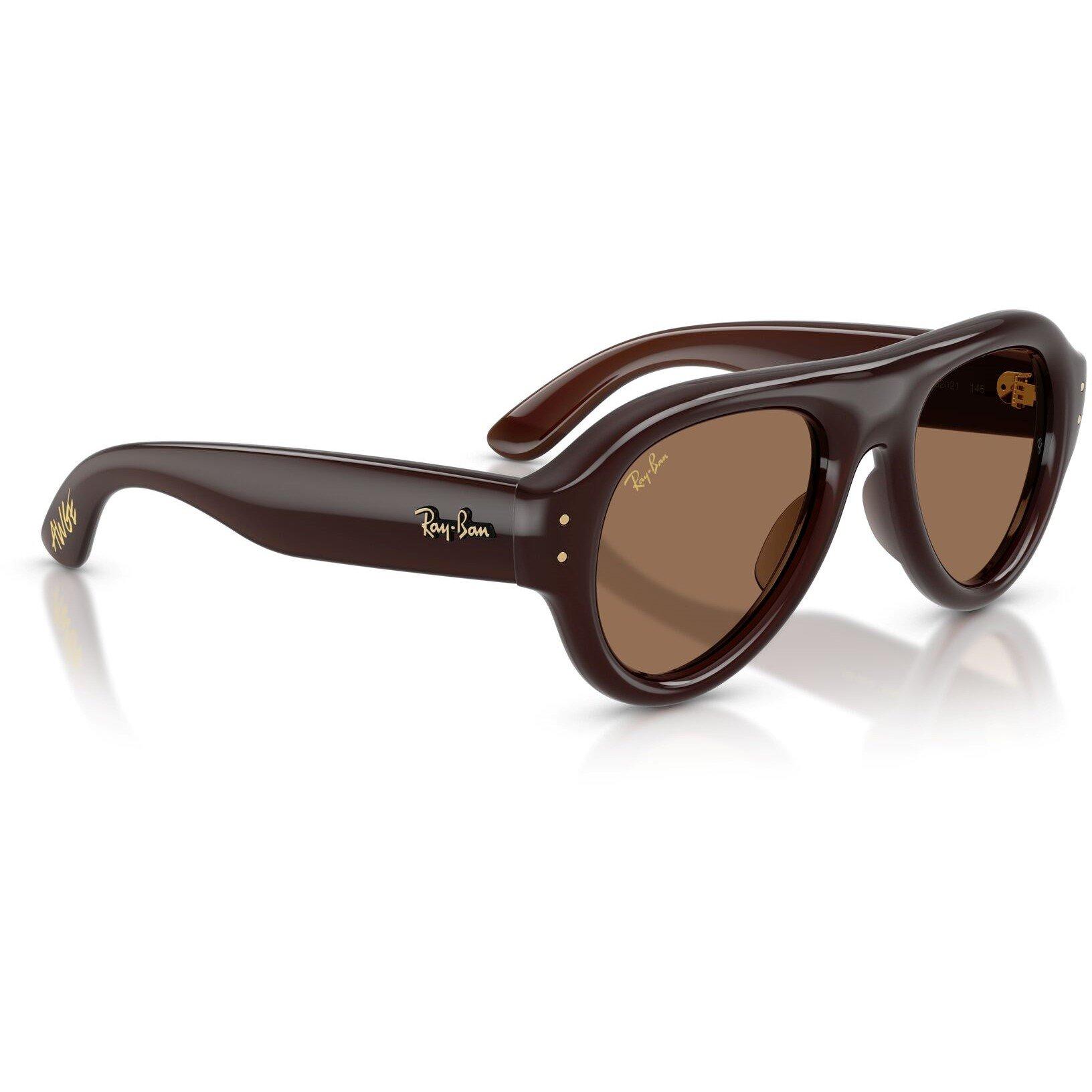 Brown - Ray-Ban - Women's Pilot Puffer Round Sunglasses - 4