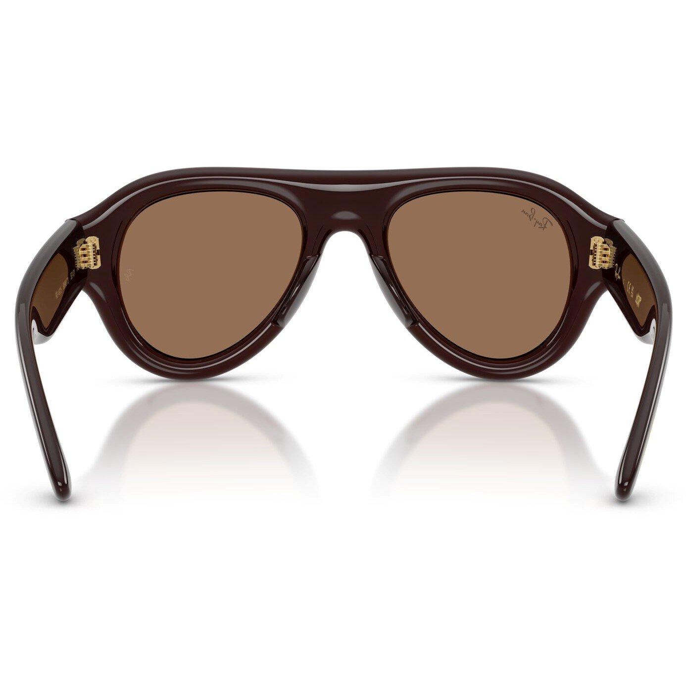 Brown - Ray-Ban - Women's Pilot Puffer Round Sunglasses - 5