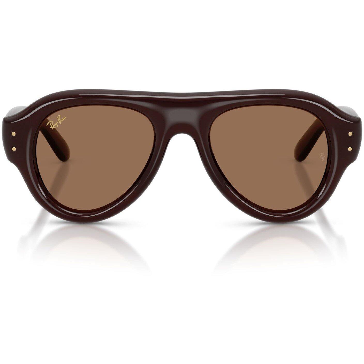 Brown - Ray-Ban - Women's Pilot Puffer Round Sunglasses - 7