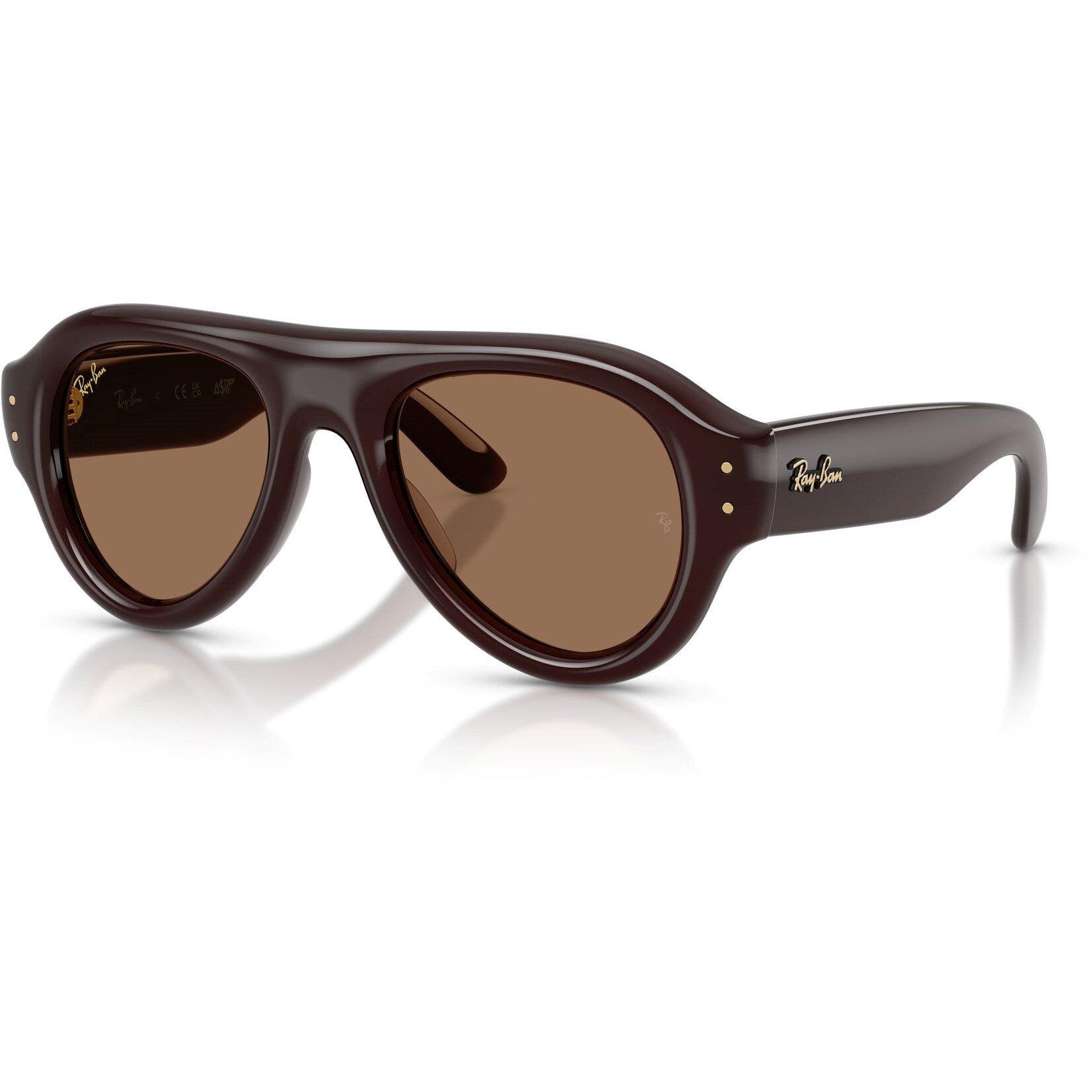 Brown - Ray-Ban - Women's Pilot Puffer Round Sunglasses - 9