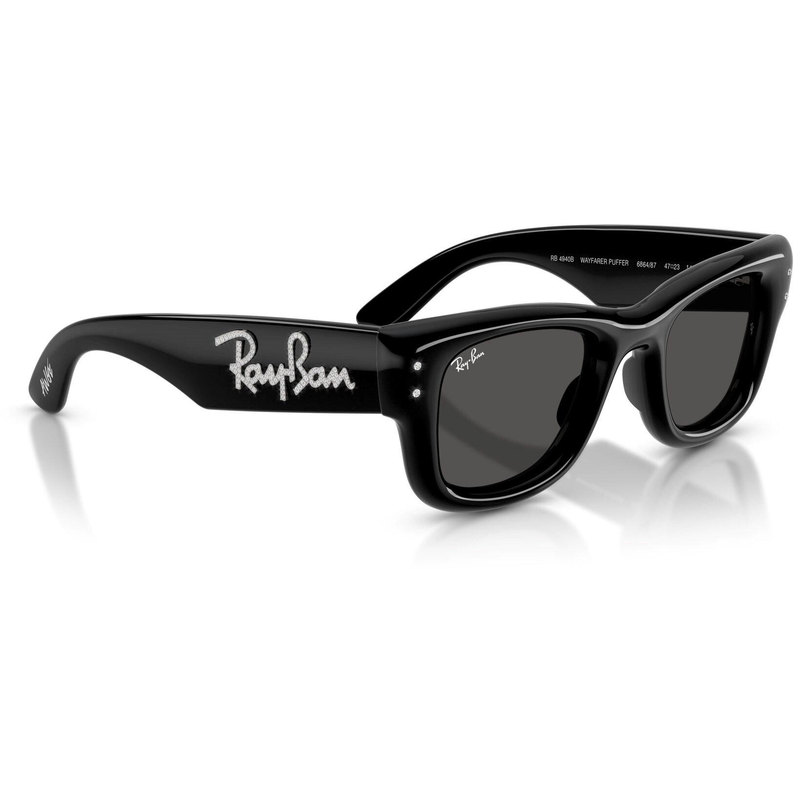 Black/Dark Grey - Ray-Ban - Women's Puffer Wayfarer Sunglasses - 4