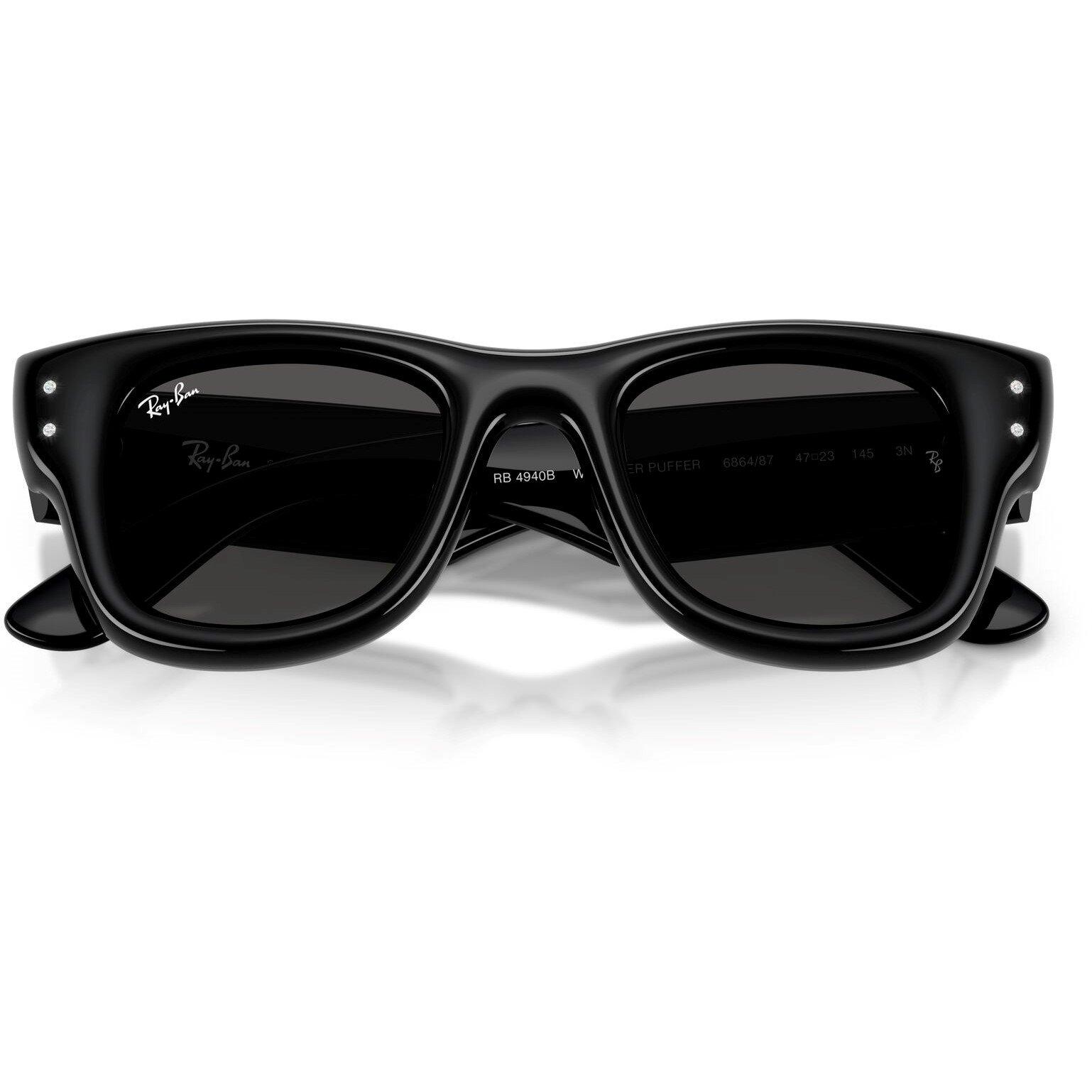 Black/Dark Grey - Ray-Ban - Women's Puffer Wayfarer Sunglasses - 6