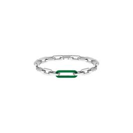 Lacoste Ensemble Stainless steel with Green Silicone Link Chain Bracelet