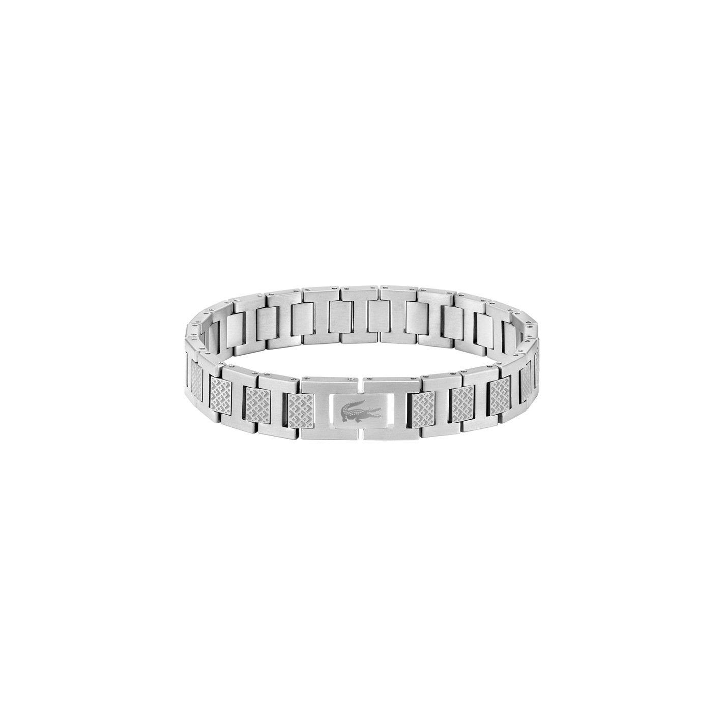 Lacoste Mens Metropole Stainless Steel Metal Link Bracelet - Silver