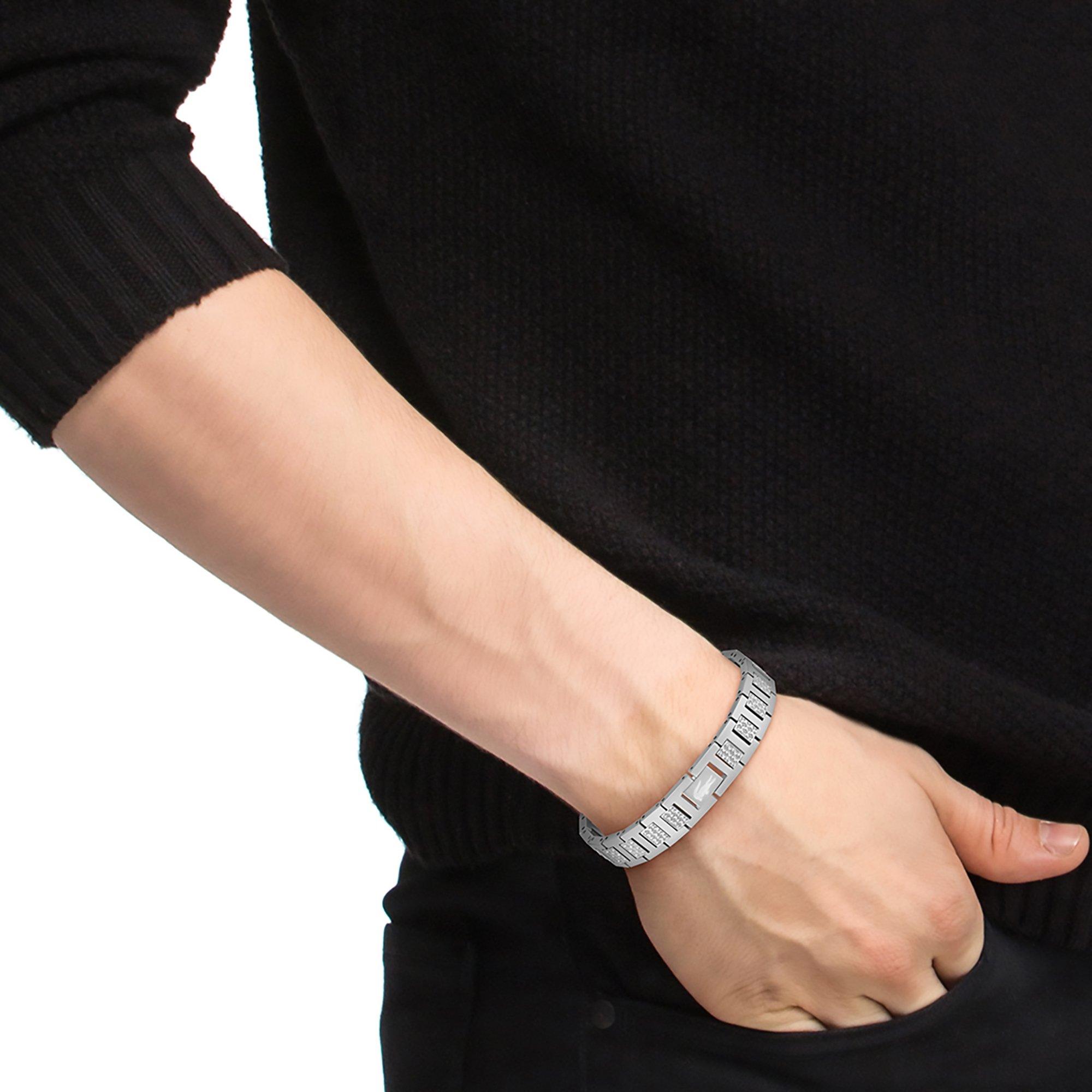 Stainless Steel - Lacoste - Lacoste Mens Metropole Two Tone Gold IP and Stainless Steel Crystal Bracelet - 2