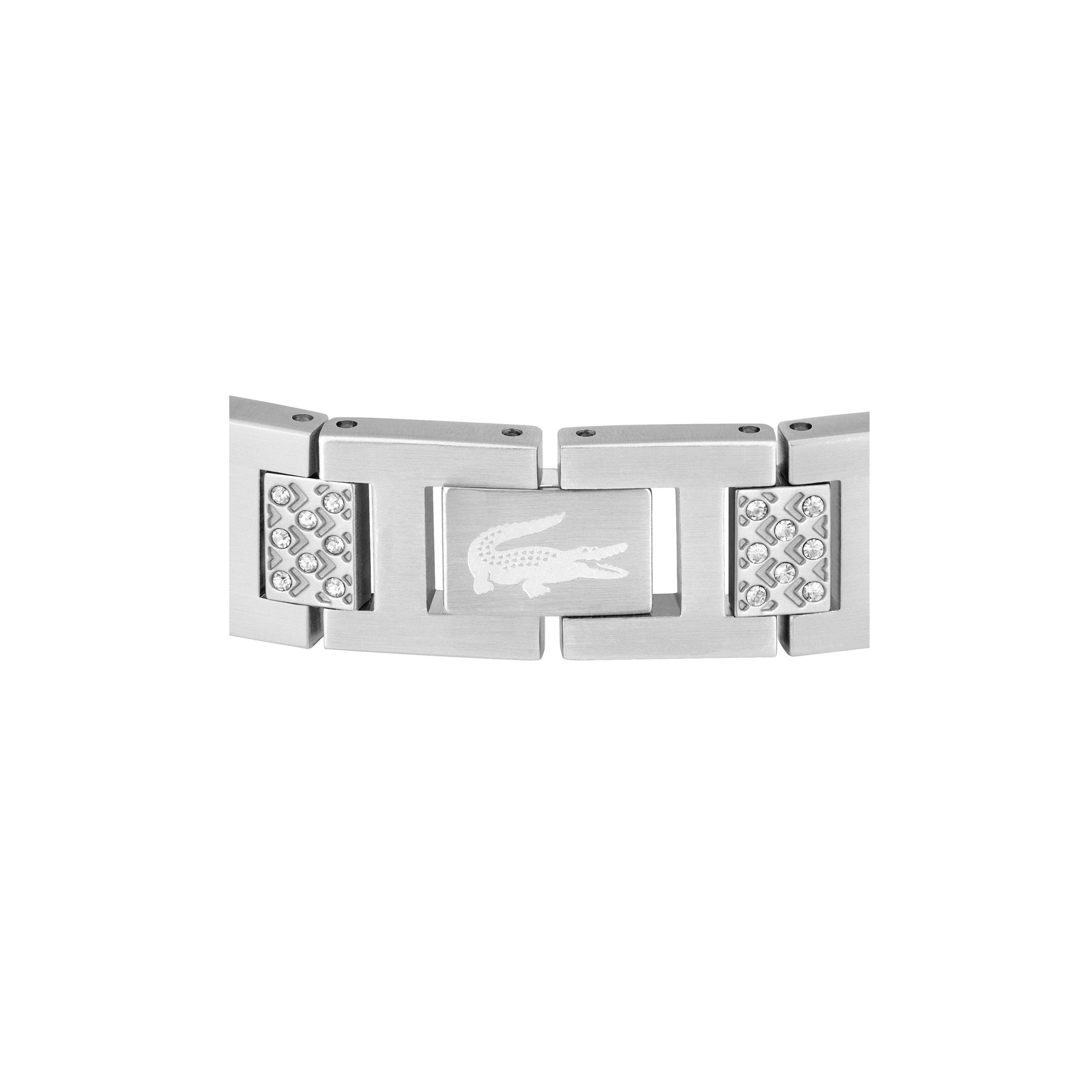 Stainless Steel - Lacoste - Lacoste Mens Metropole Two Tone Gold IP and Stainless Steel Crystal Bracelet - 4