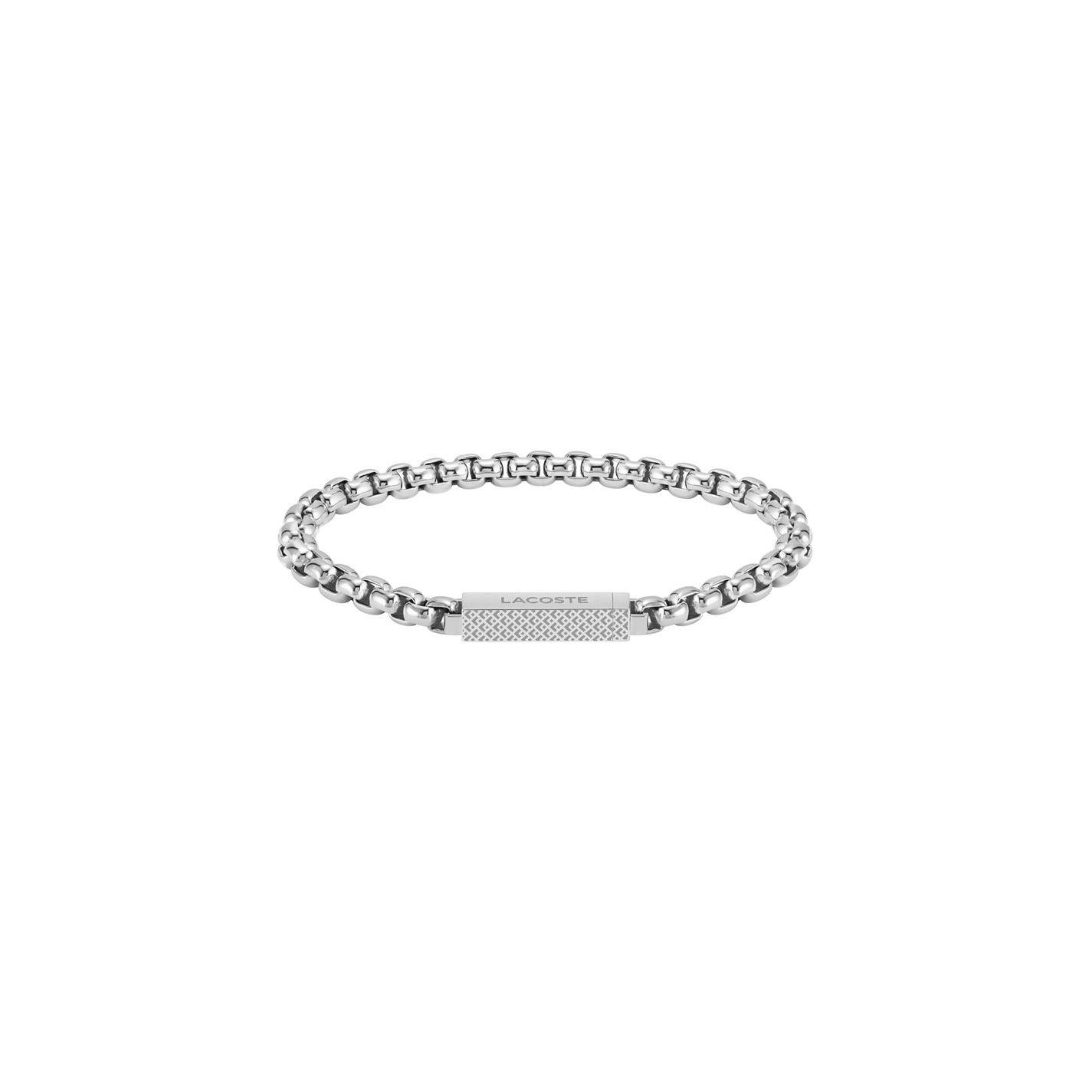Silver - Lacoste - Mens Lessentiel Stainless Steel Box Chain Bracelet - 1