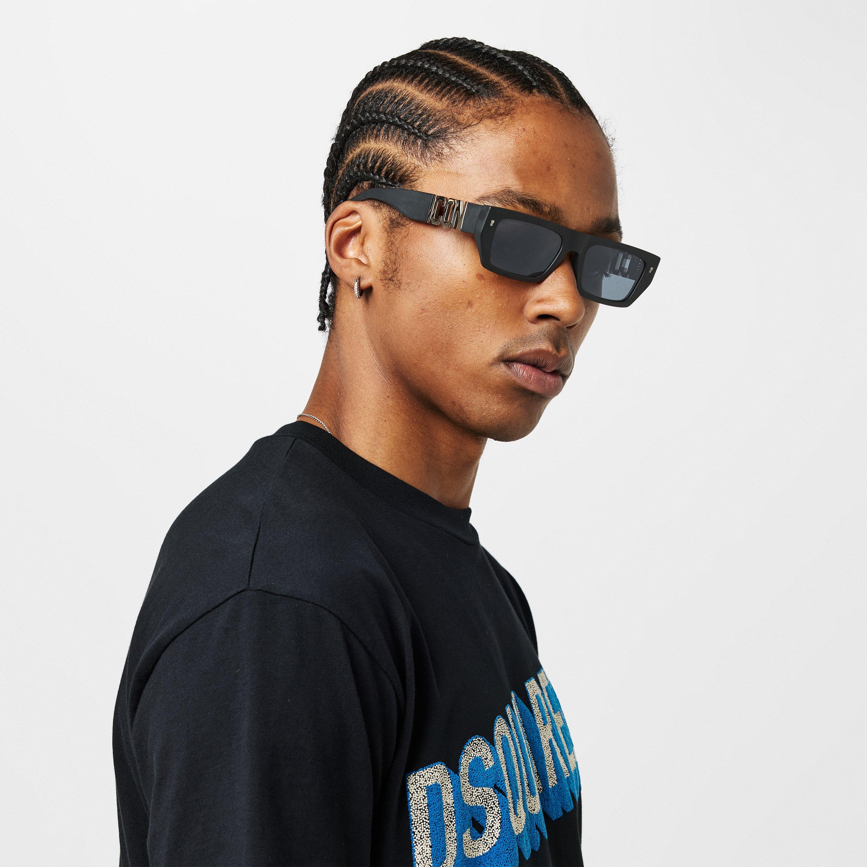 Black - DSquared2 - Men's DSQ Icon Wayfarer Sunglasses - 3