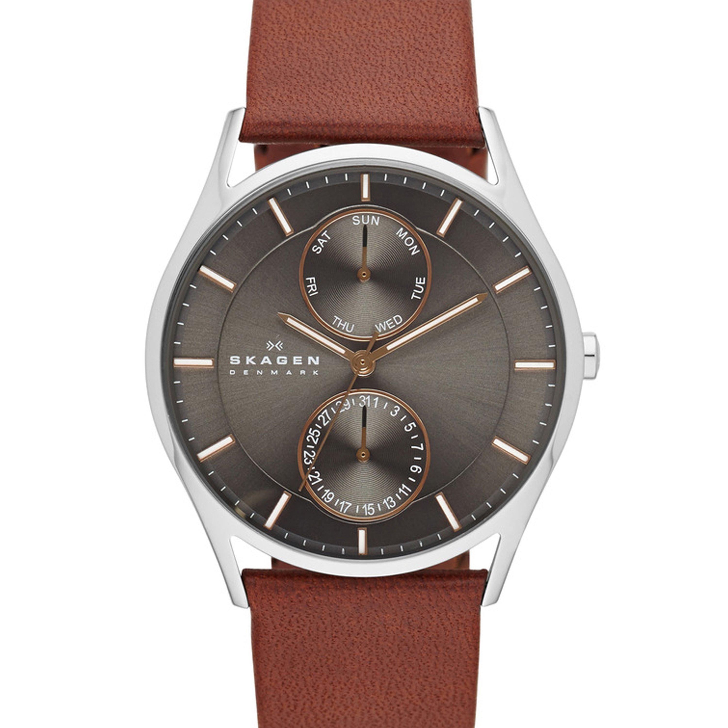 Silver - Skagen - Holst Tan Leather Watch - 1