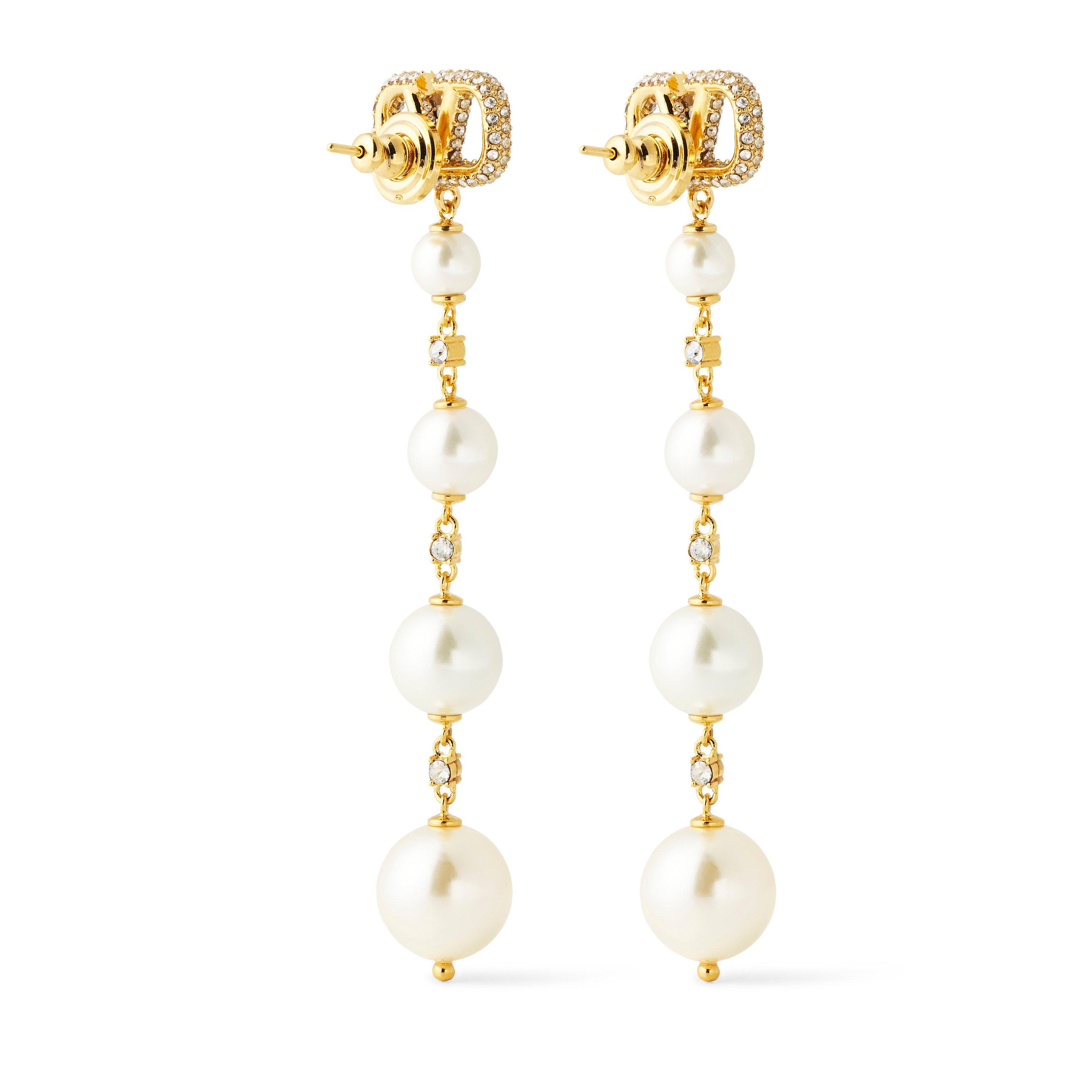 Oro Cream - Valentino Garavani - Drop Pearl Earrings - 2