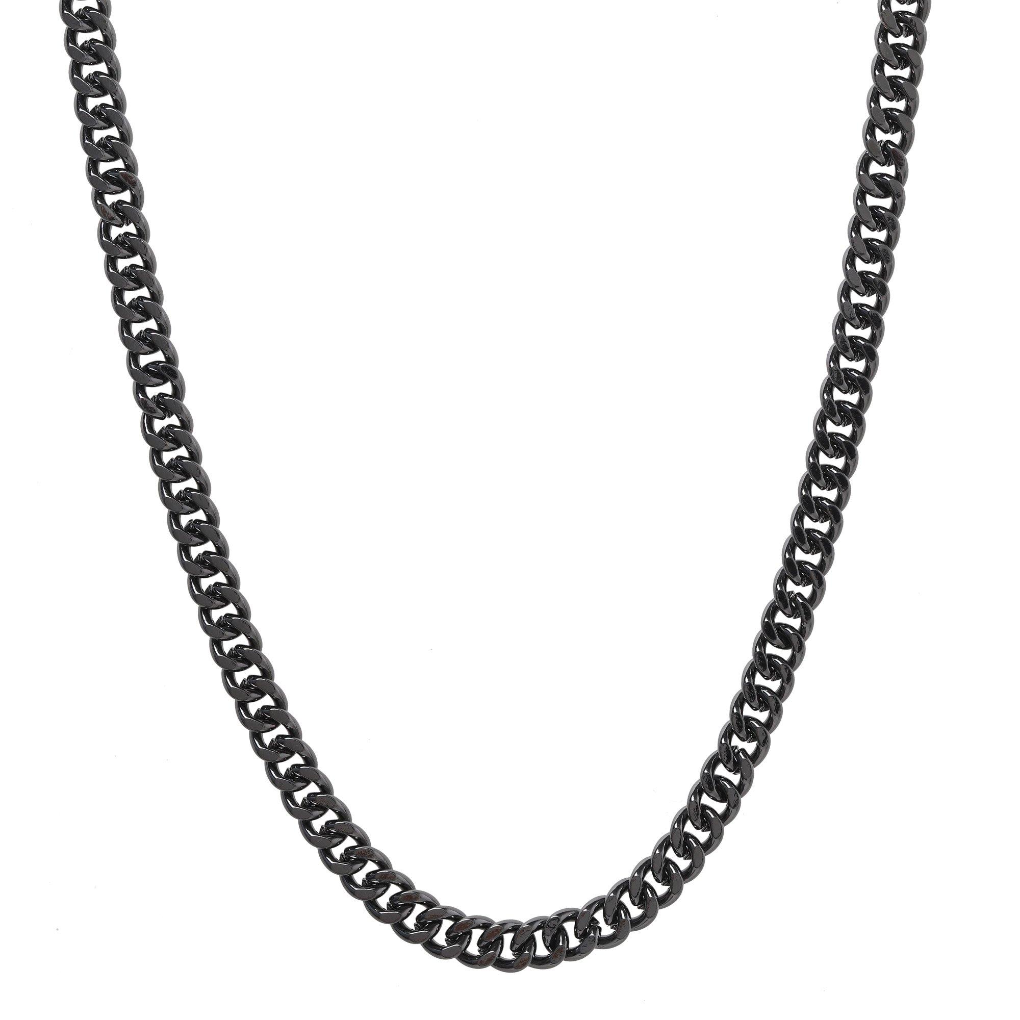 Gunmetal - Fabric - Curb Chain Necklace - 2