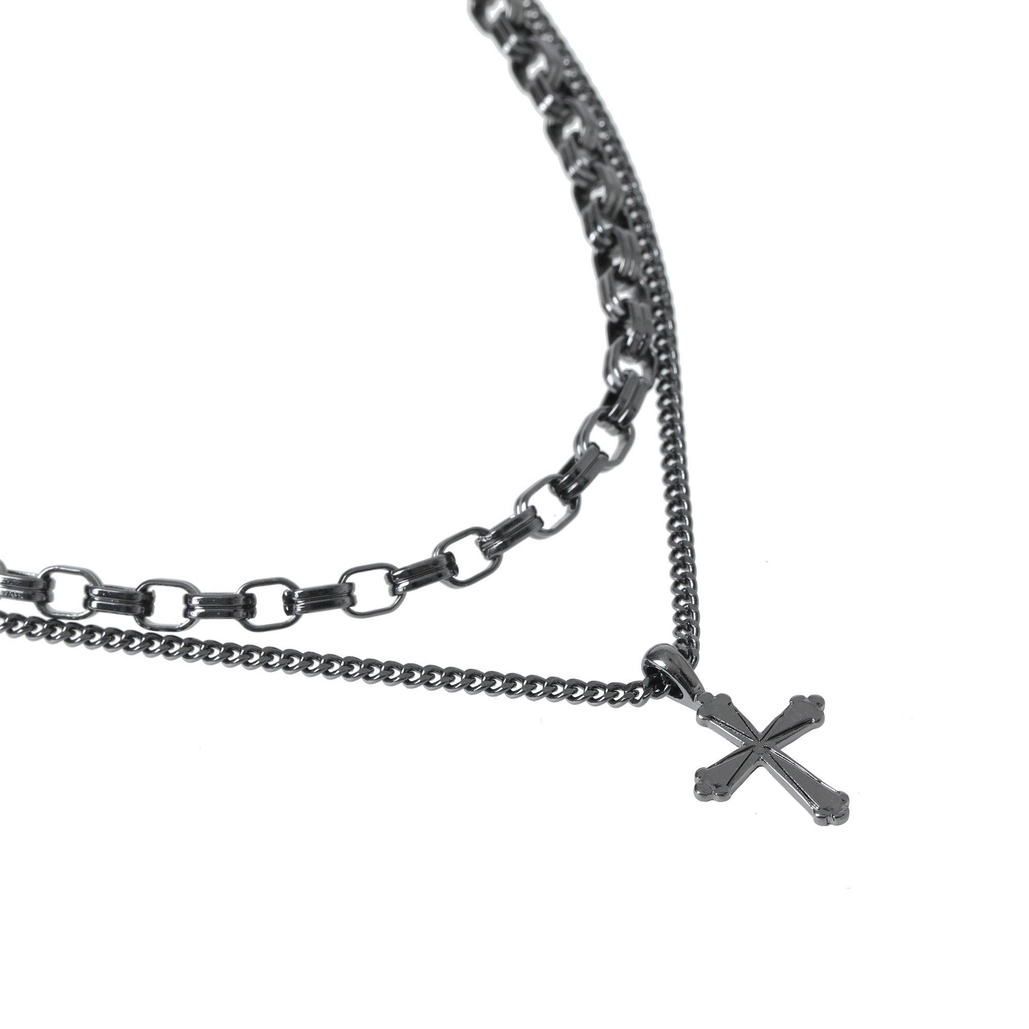 Zwart - Fabric - Multi Layer Necklace - 2