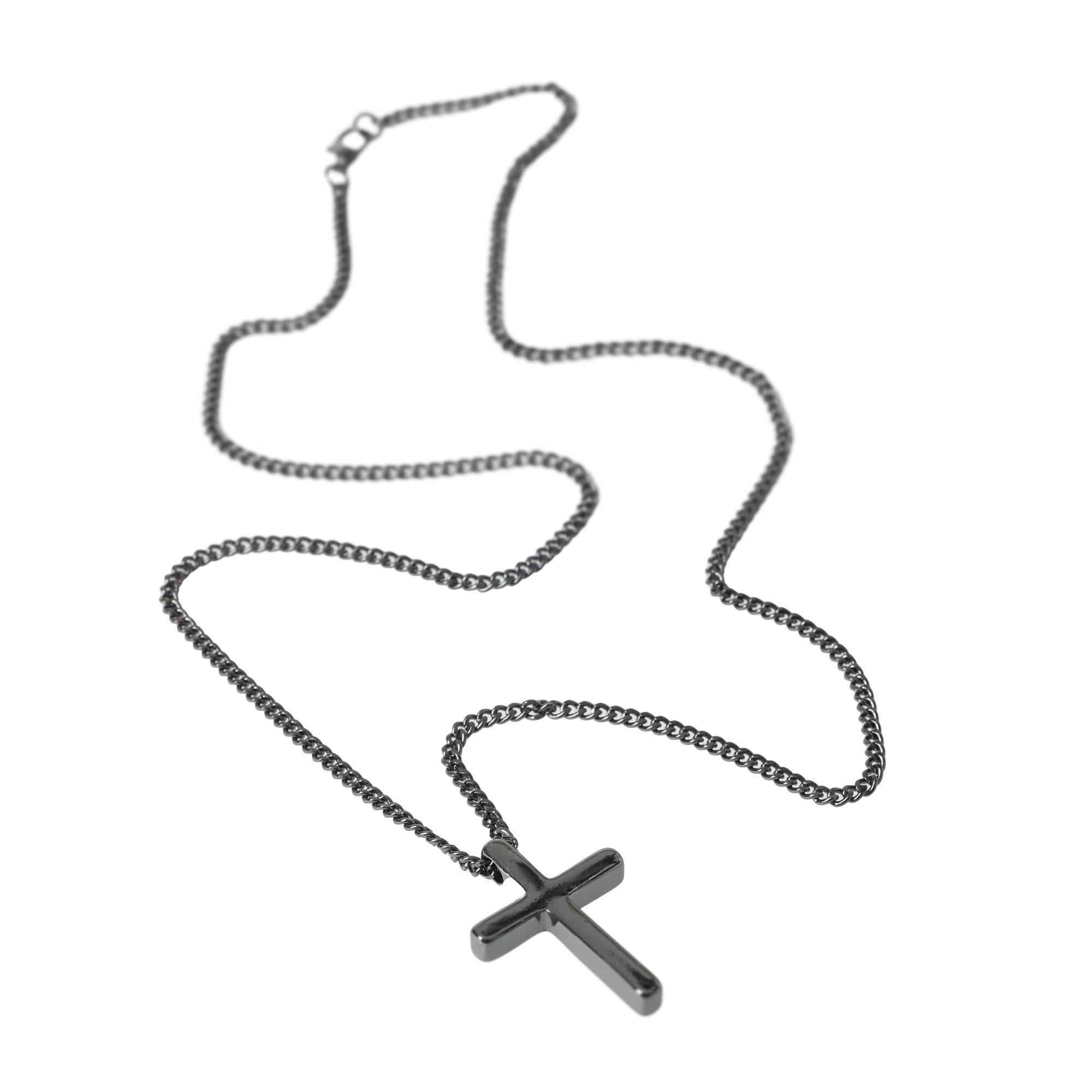 Gunmetal - Fabric - Cross Necklace - 3