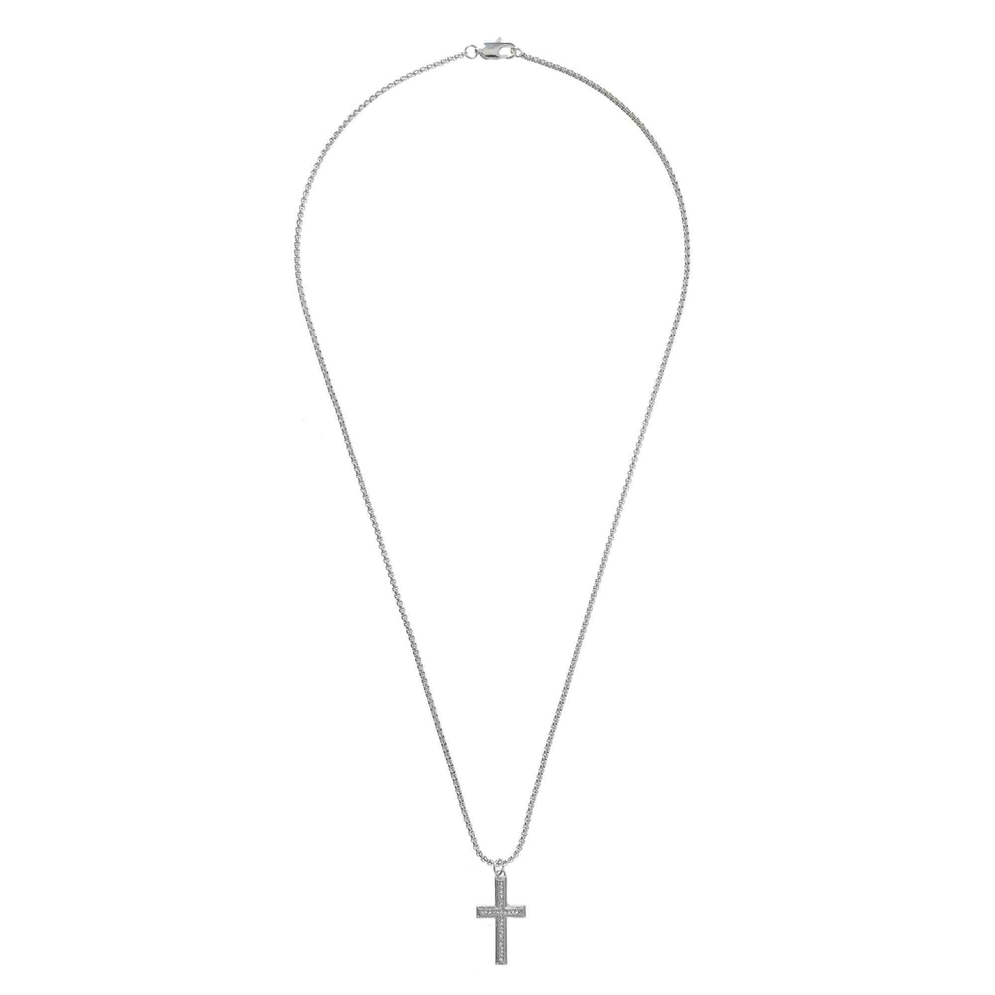 Rdium/Crystl - Fabric - Cross Necklace - 2