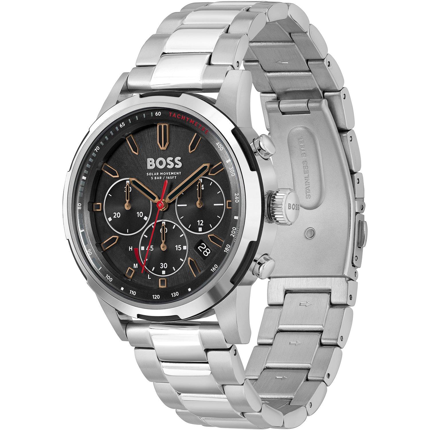 Black - Boss - Men's Solgrade Steel Solar-powered Watch - 2