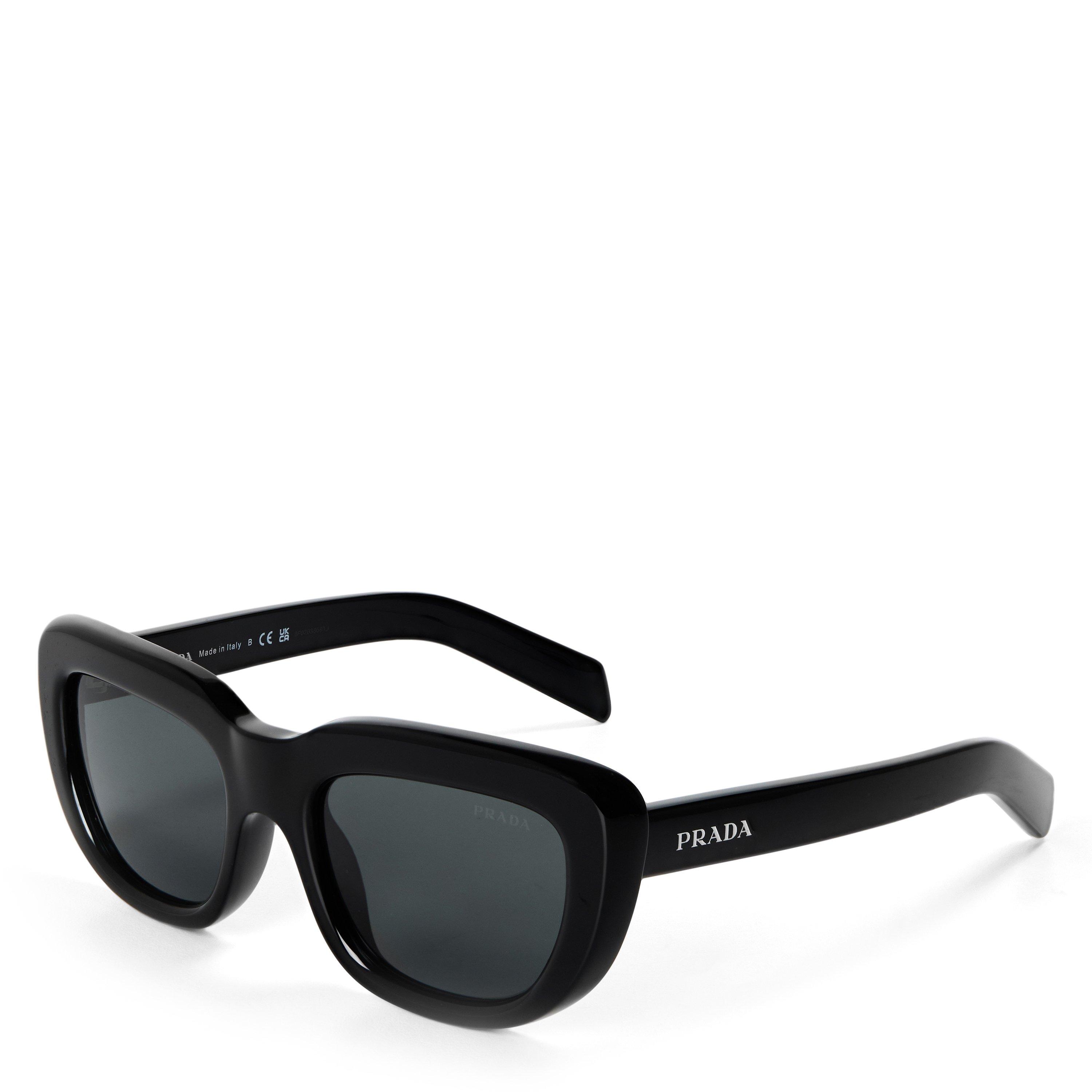 Black/Grey - Prada - Women's 0PR D07S Oversized Sunglasses - 1
