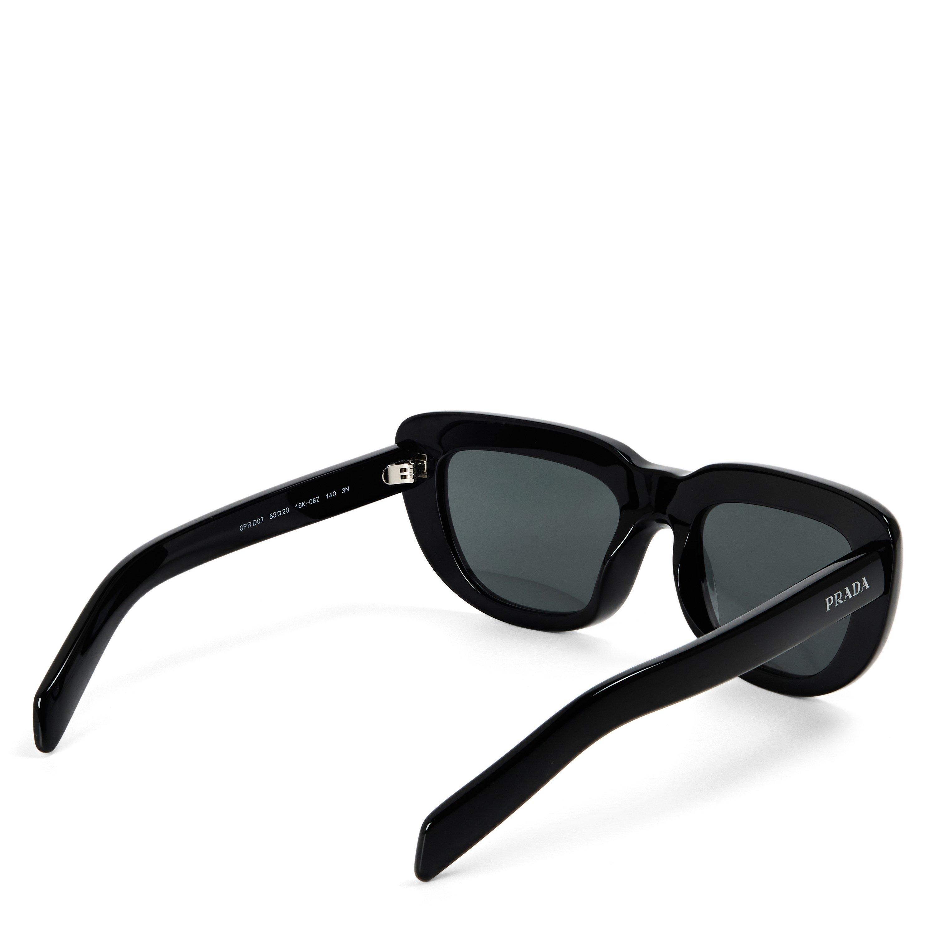 Black/Grey - Prada - Women's 0PR D07S Oversized Sunglasses - 2