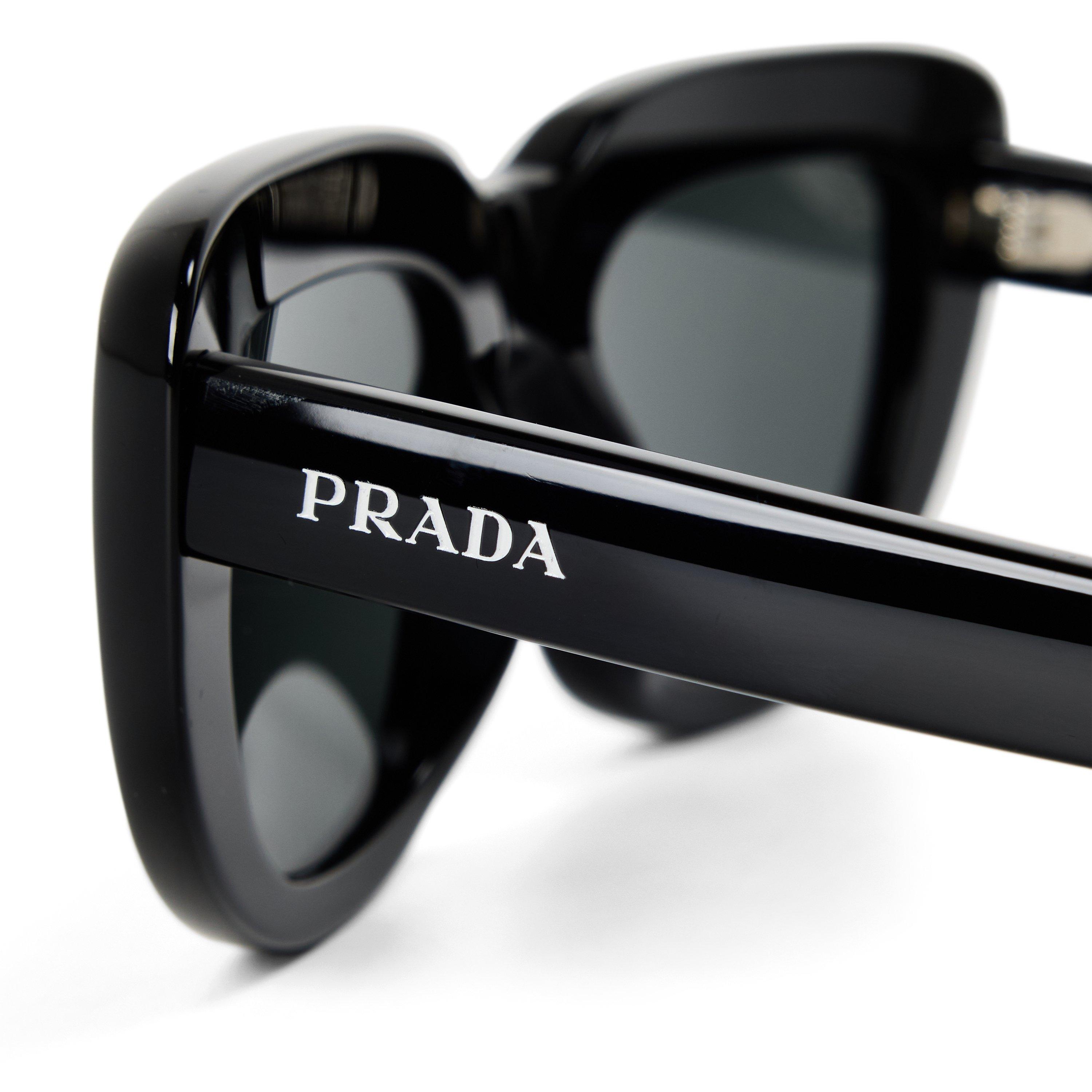 Black/Grey - Prada - Women's 0PR D07S Oversized Sunglasses - 3