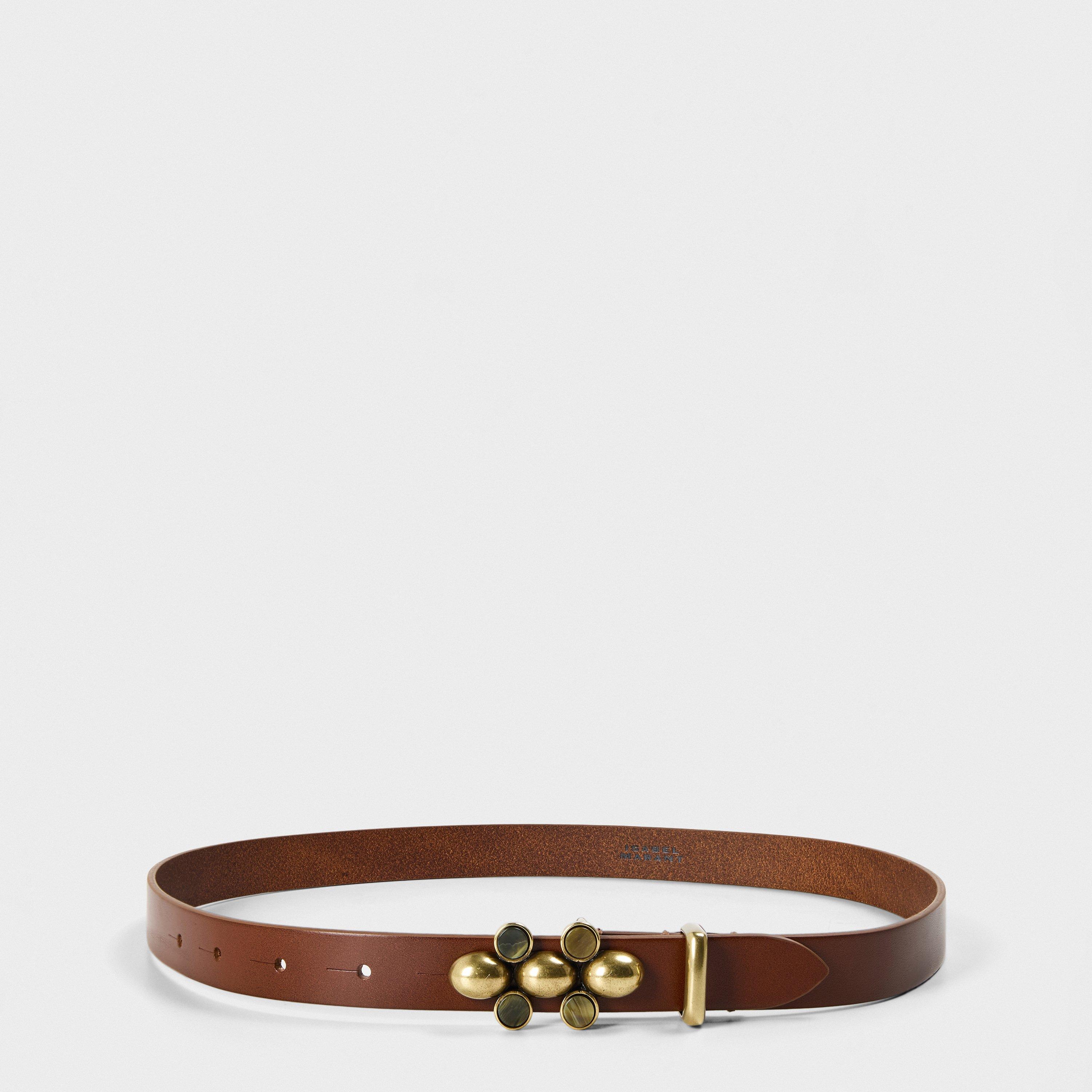 Khaki 67KI - Isabel Marant - Women's Valdez Leather Belt - 1