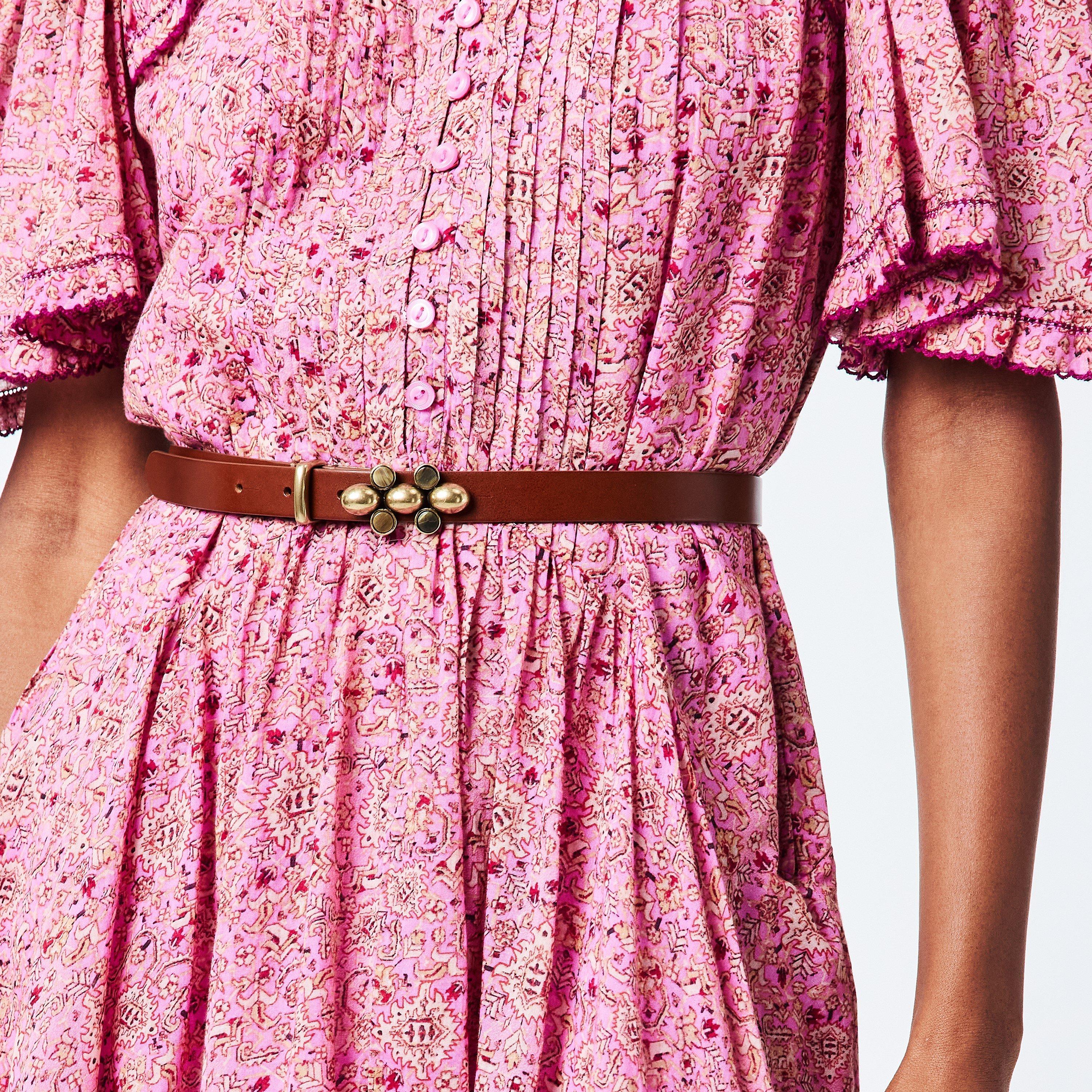 Khaki 67KI - Isabel Marant - Women's Valdez Leather Belt - 3