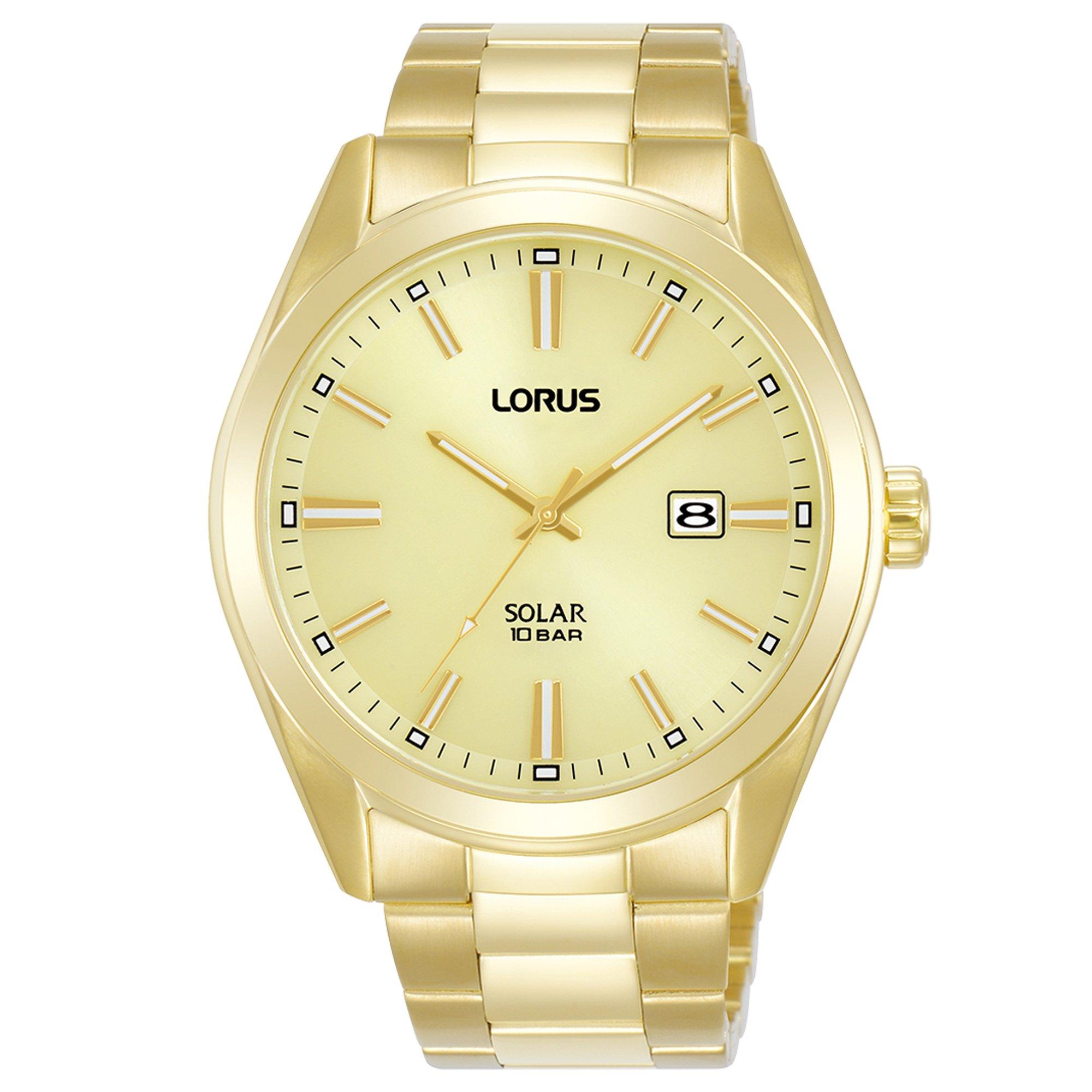 Lorus  Solar Gold Bracelet Analogue Quartz Watch - 
