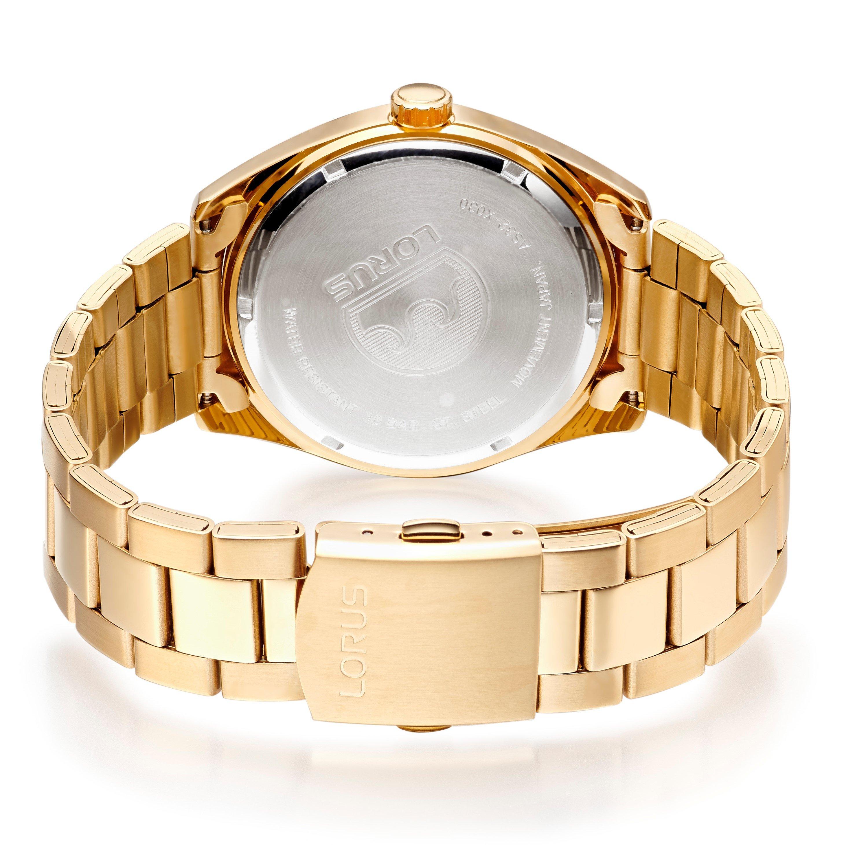 ple - Lorus - Solar Gold Bracelet Analogue Quartz Watch - 3